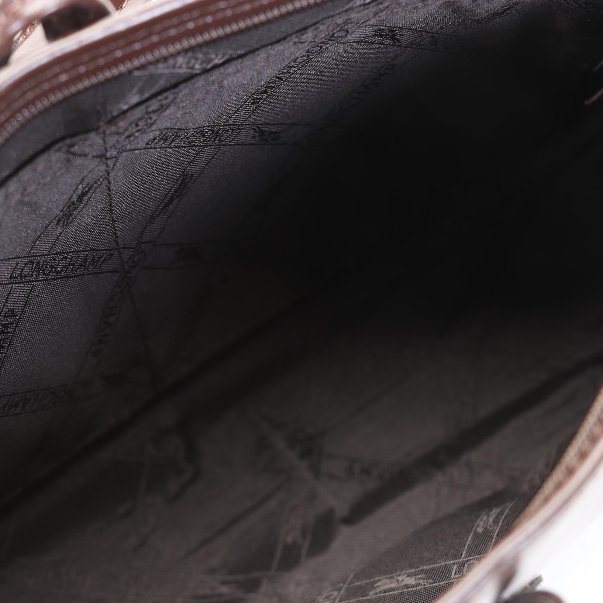 Longchamp Roseau Leather Shoulder Bag in Chocolate Brown With Dust Cover