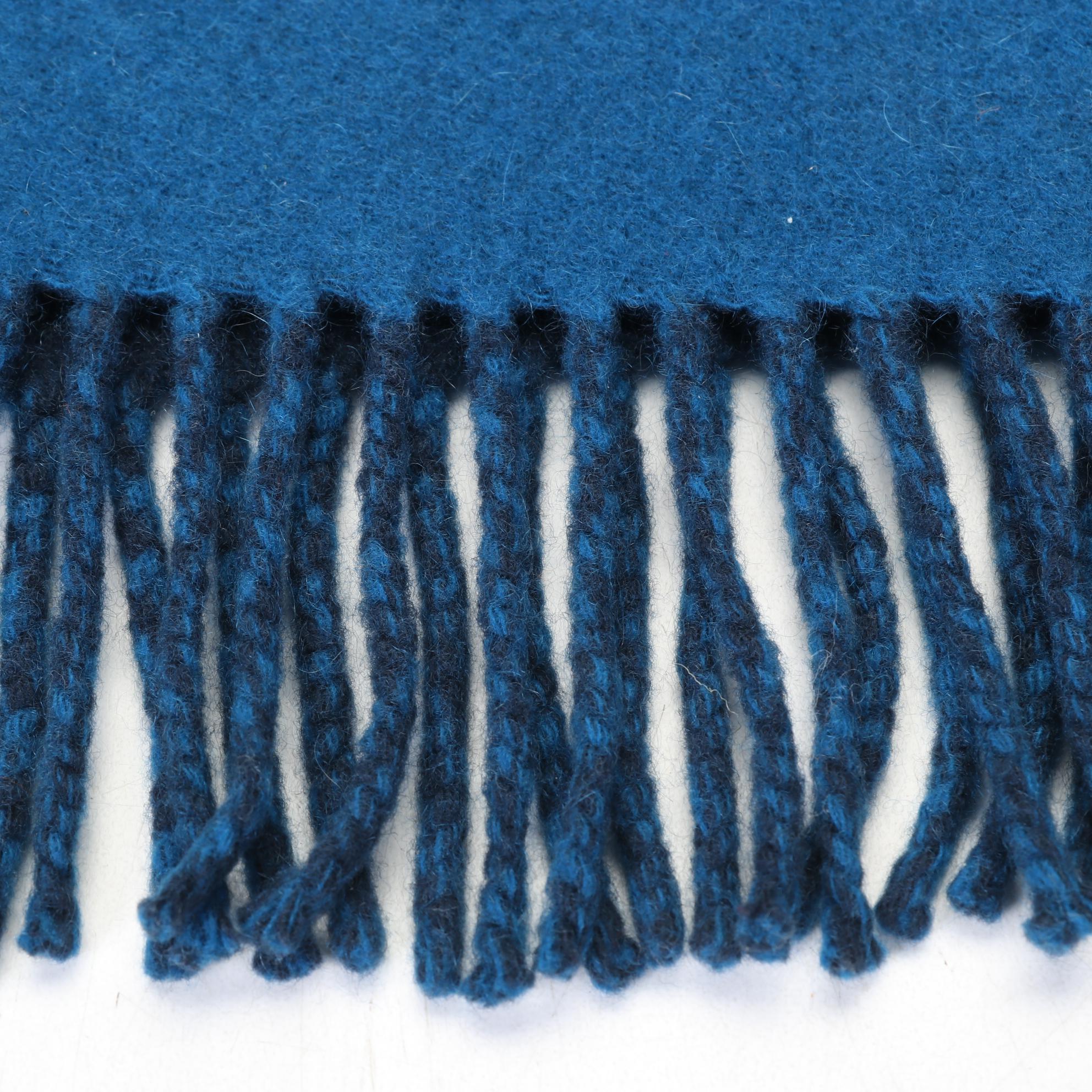 Royal Blue Coach Logo Cashmere Scarf