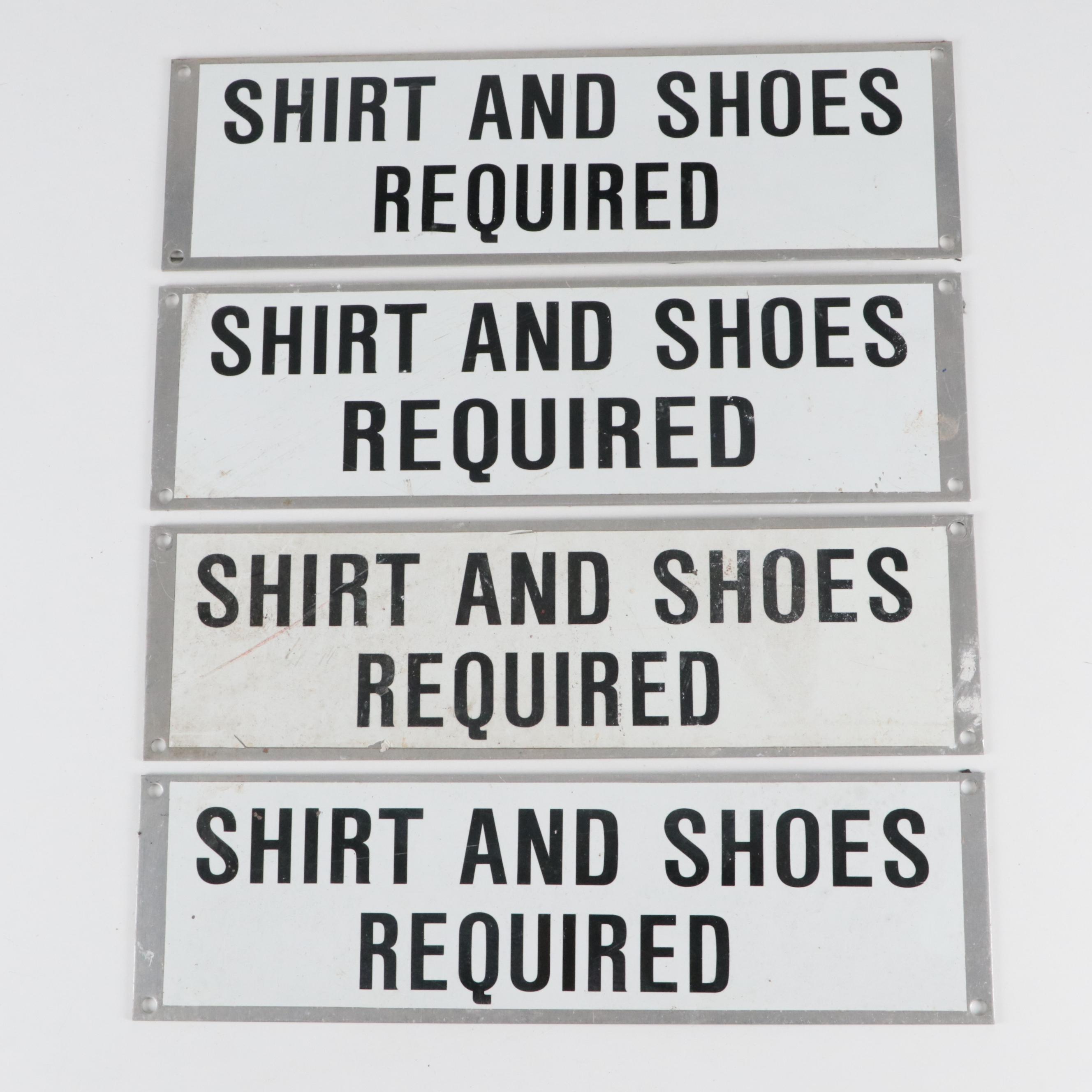 Aluminum "Shirt and Shoes Required" Wall Signs
