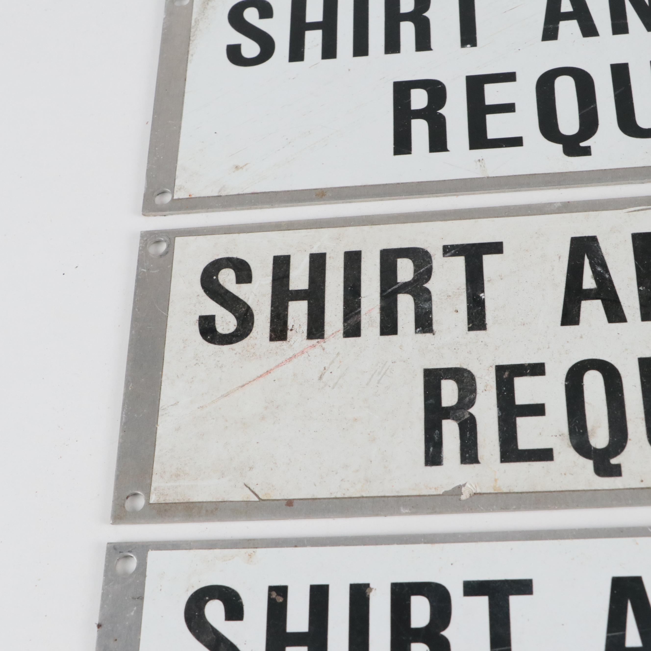 Aluminum "Shirt and Shoes Required" Wall Signs