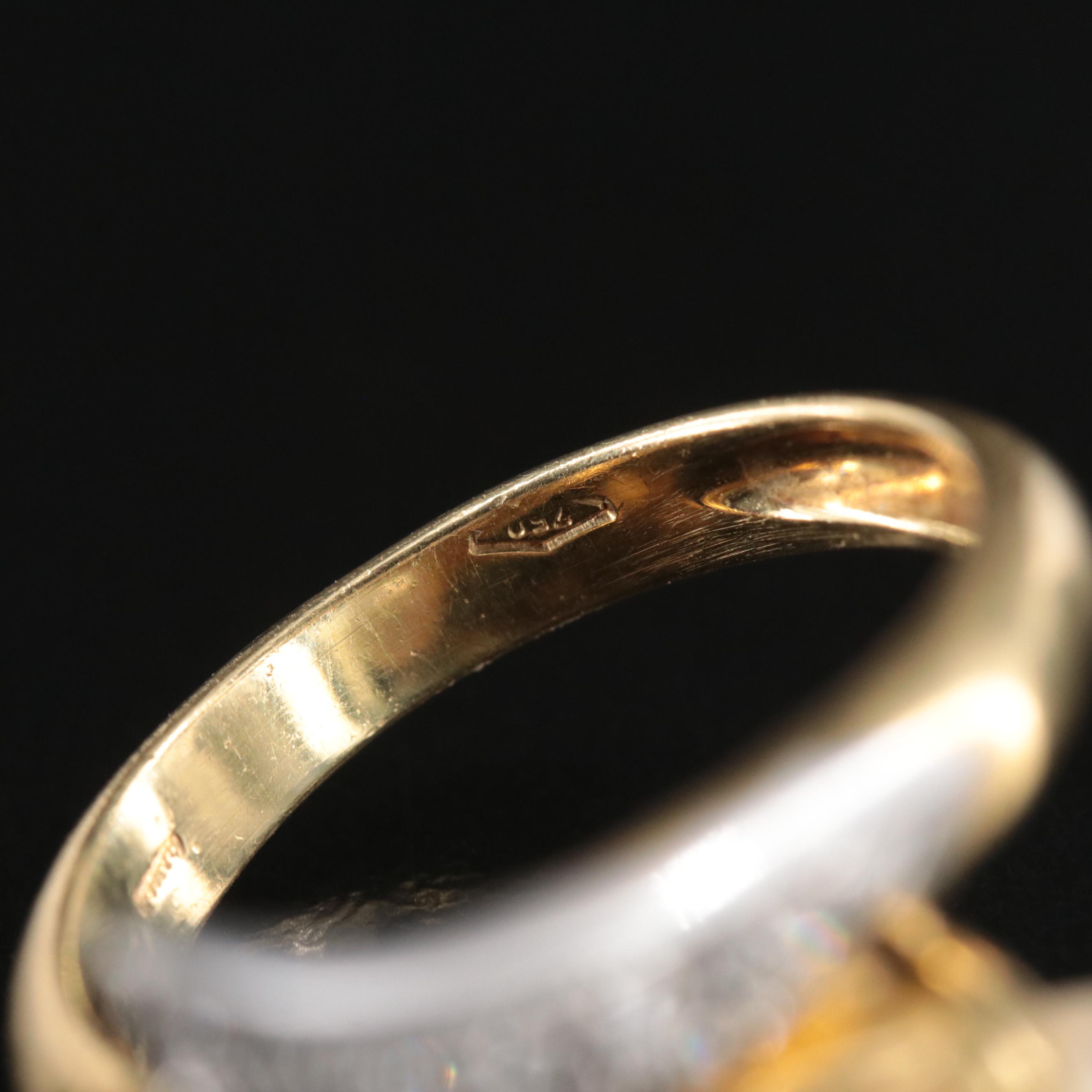 18K Two-Tone Pearl and Diamond Ring