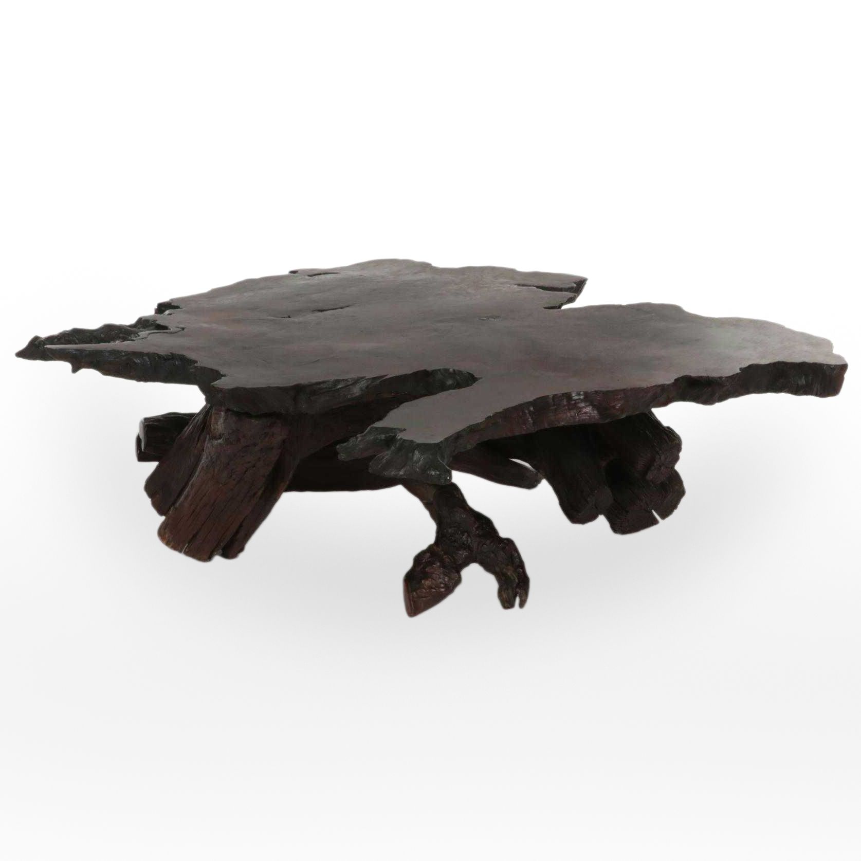 Burl Wood Slab Top Coffee Table