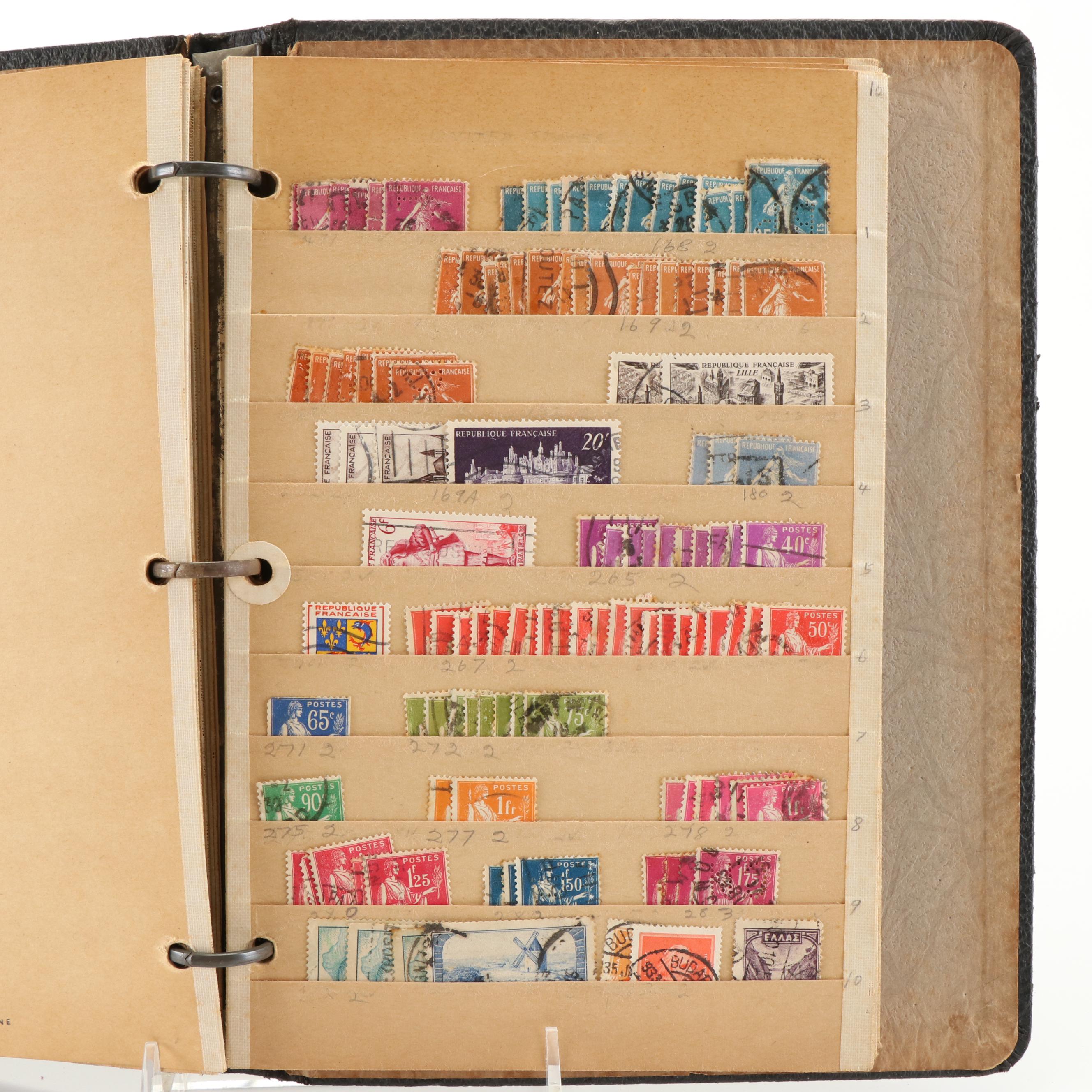 Two Postage Stamp Dealer Stockbooks