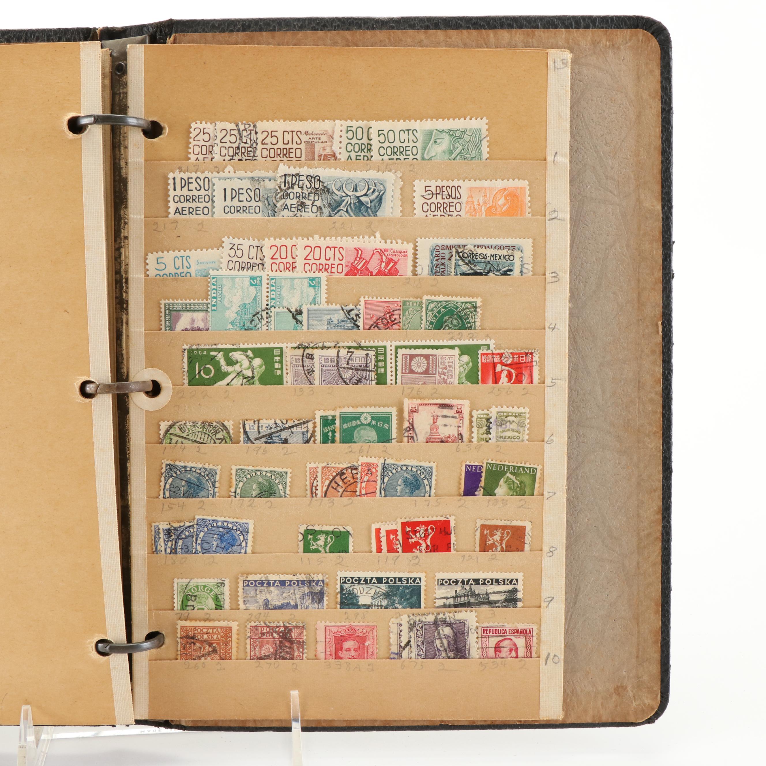 Two Postage Stamp Dealer Stockbooks