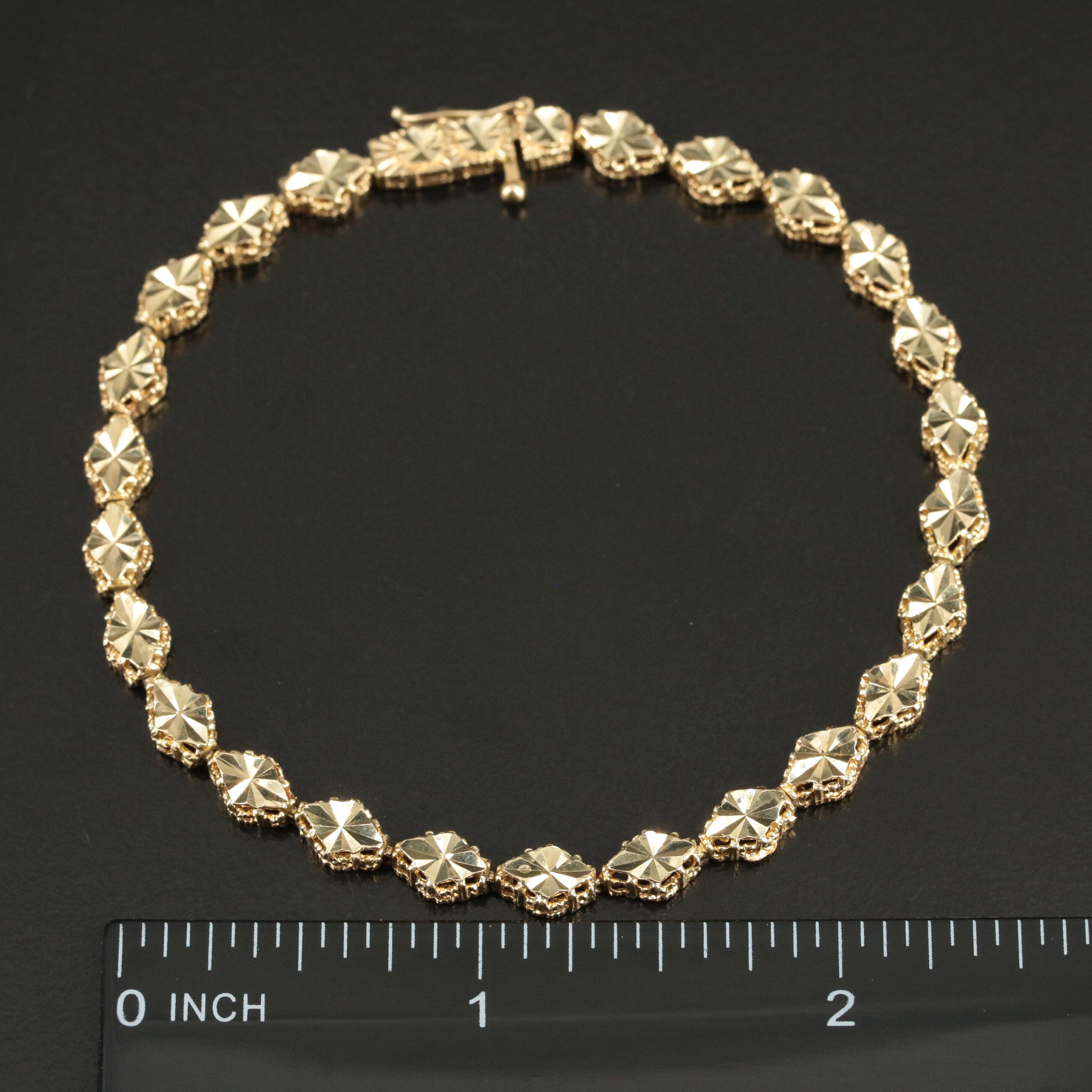 14K Diamond-Cut Bracelet