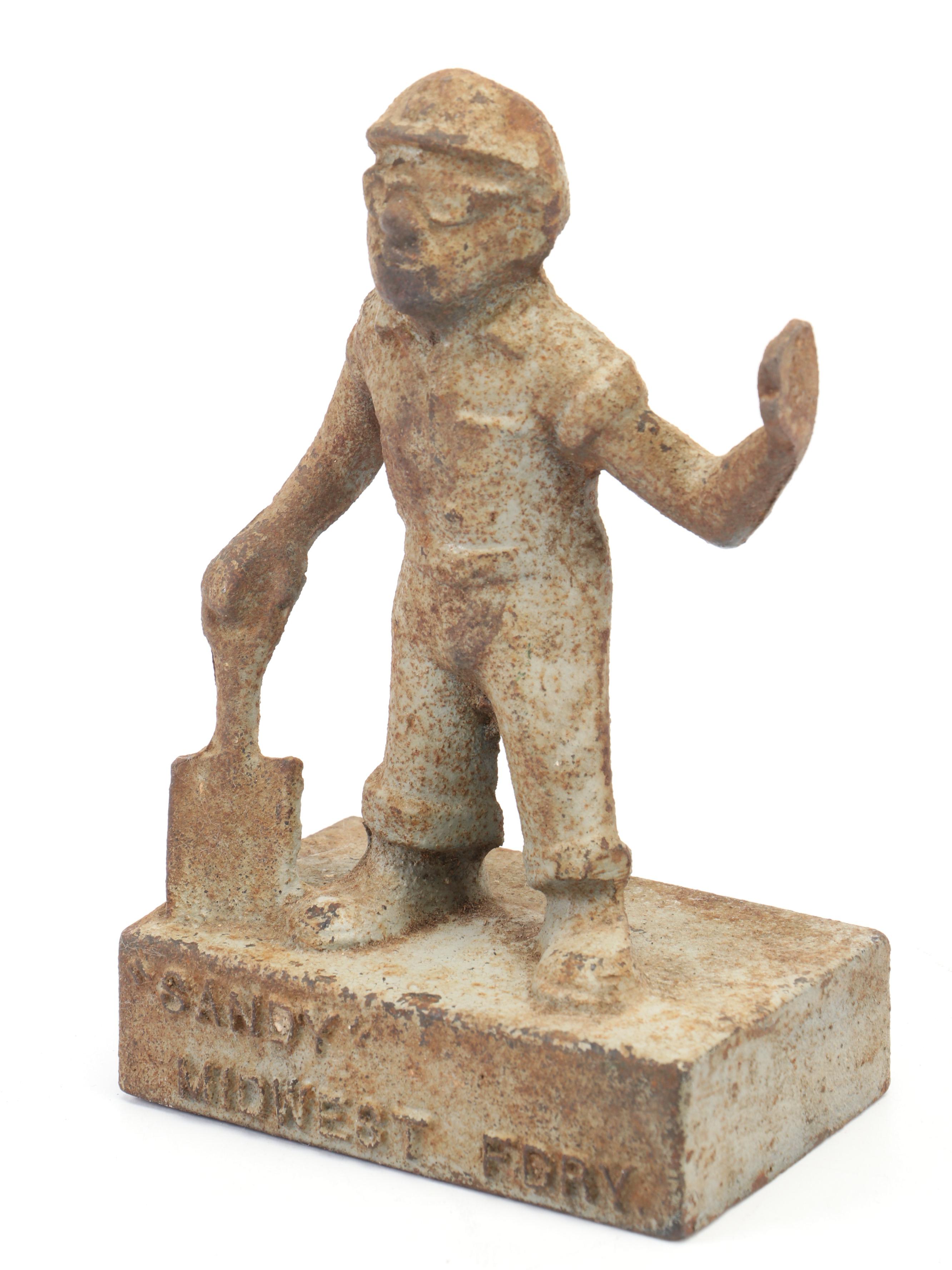 Russell & Erwin Bronze Devil Card Holder Ashtray with Other Cast Metal Décor