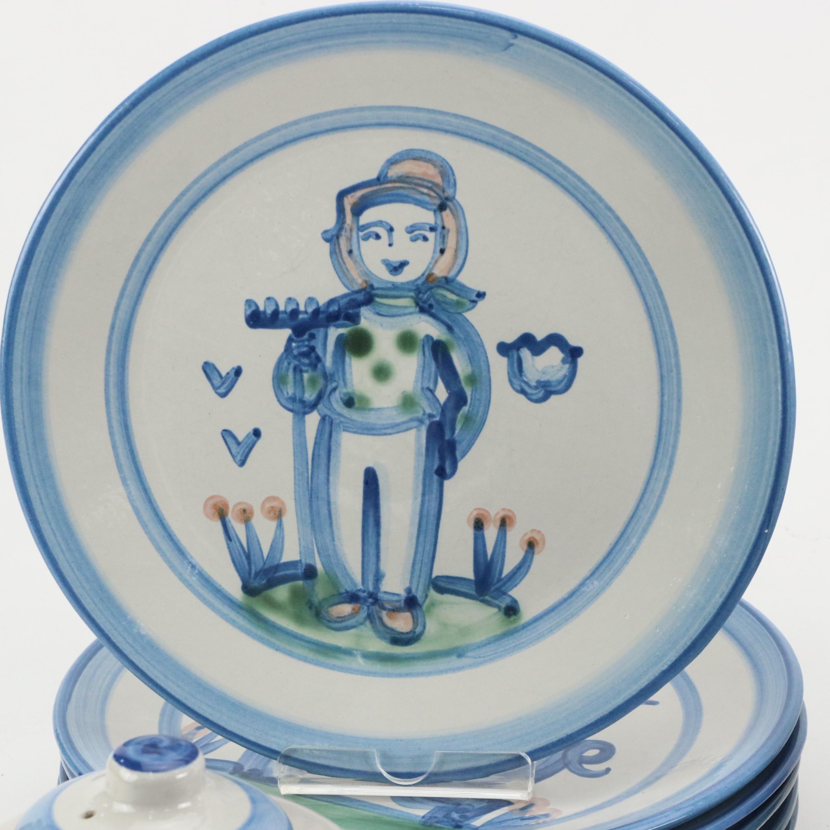 M.A. Hadley "Country Scene" Hand-Painted Stoneware Dinnerware and Décor