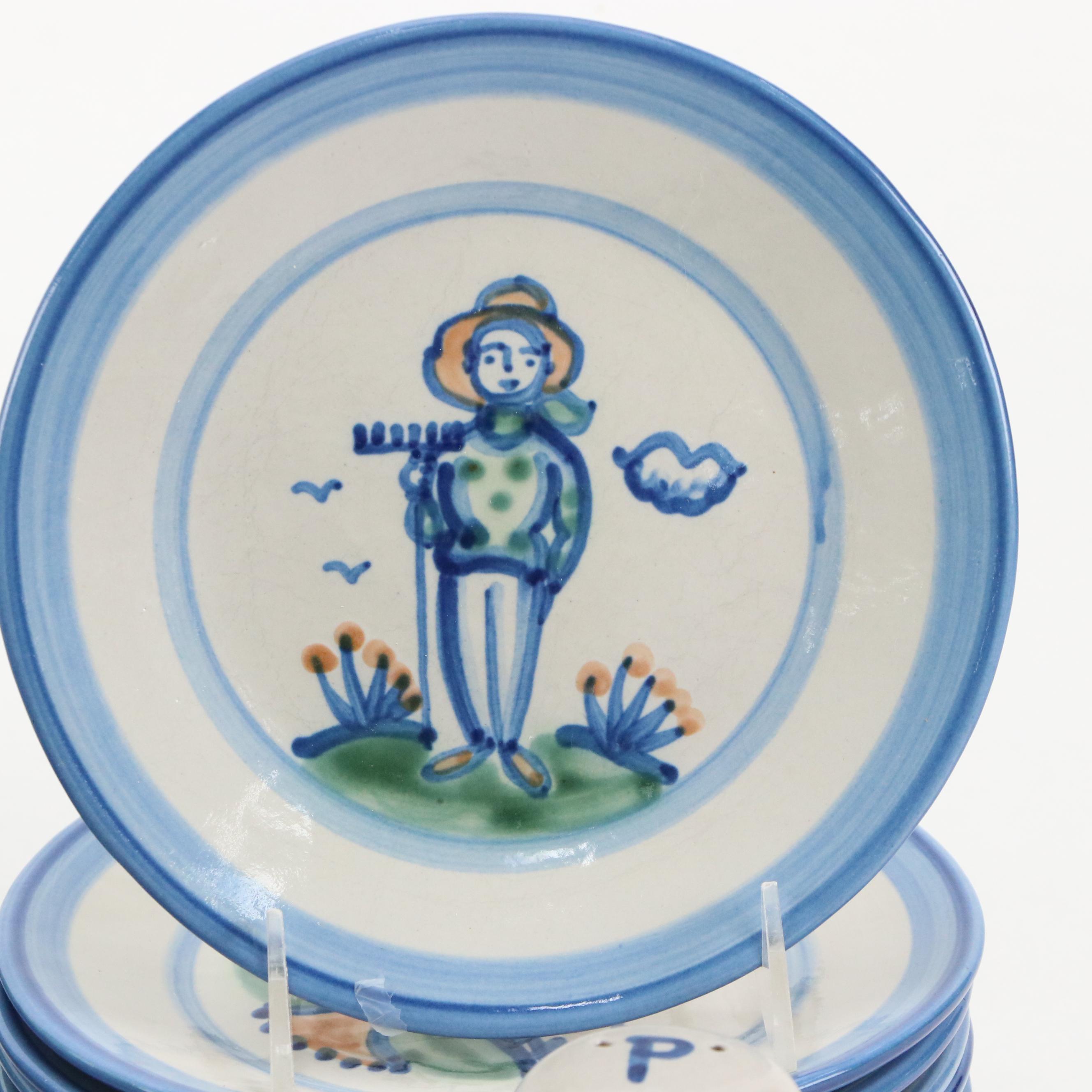 M.A. Hadley "Country Scene" Hand-Painted Stoneware Dinnerware and Décor