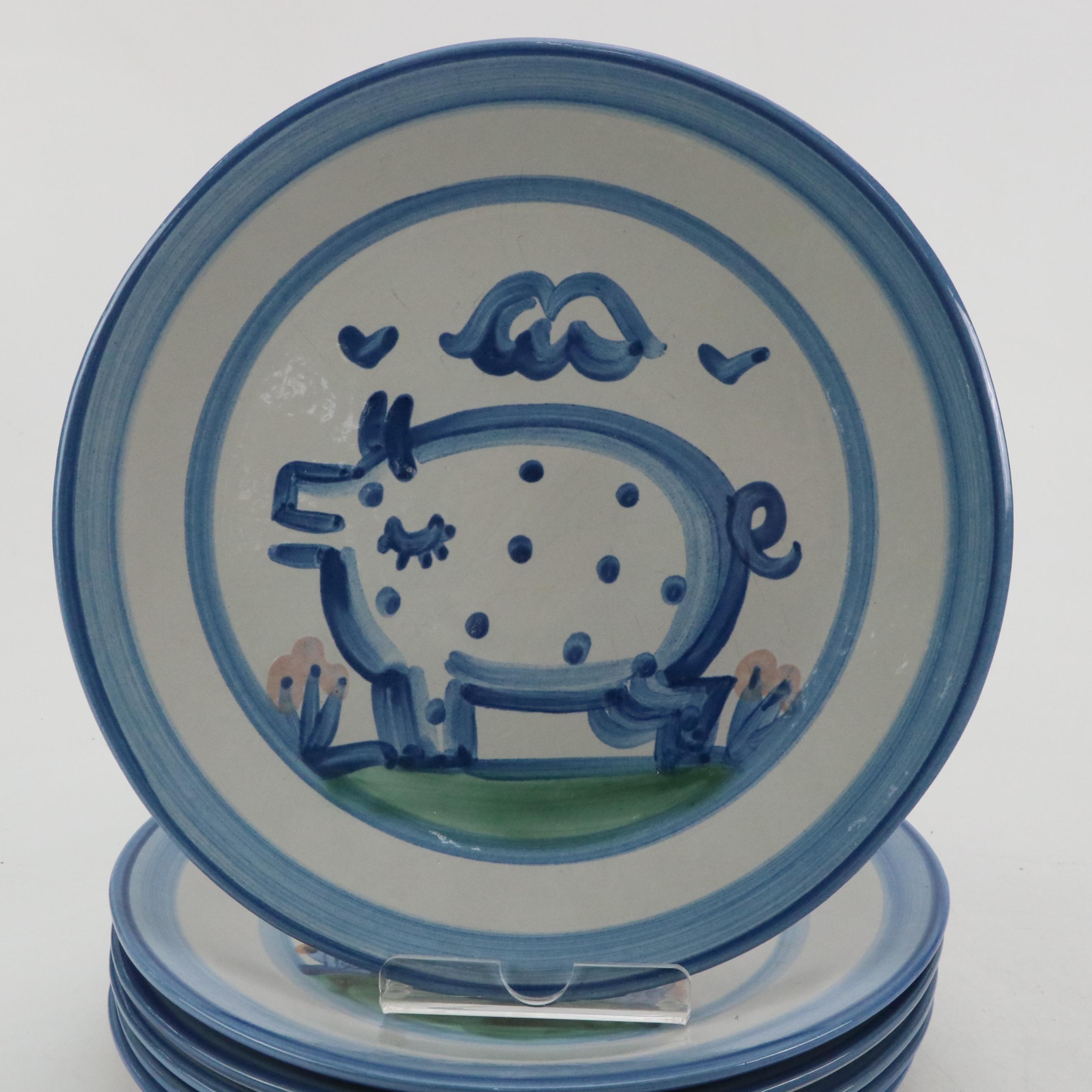 M.A. Hadley "Country Scene" Hand-Painted Stoneware Dinnerware and Décor