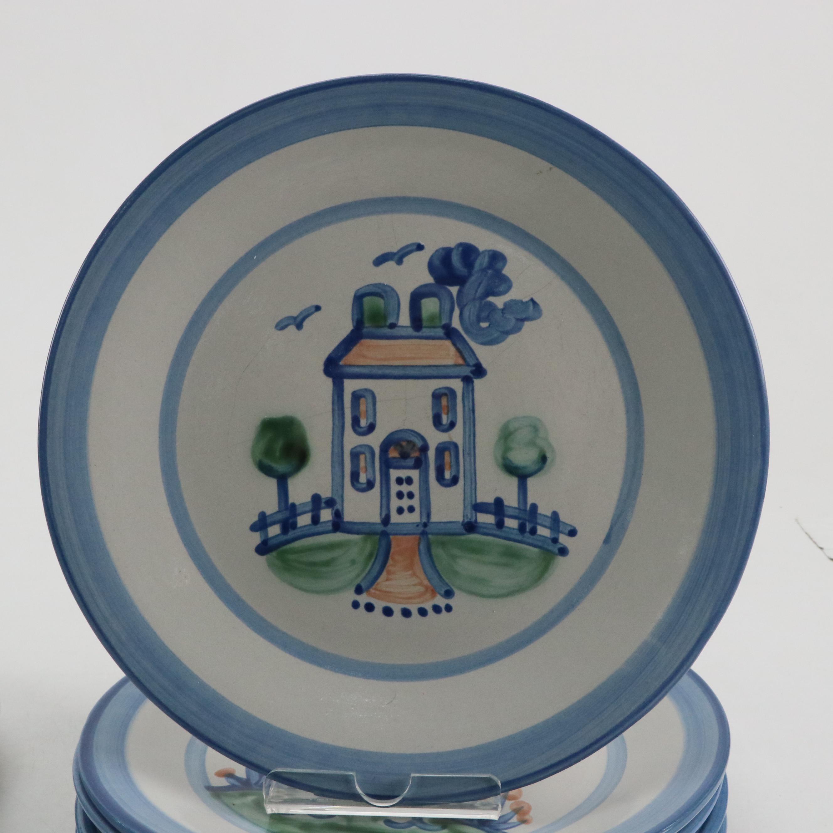 M.A. Hadley "Country Scene" Hand-Painted Stoneware Dinnerware and Décor
