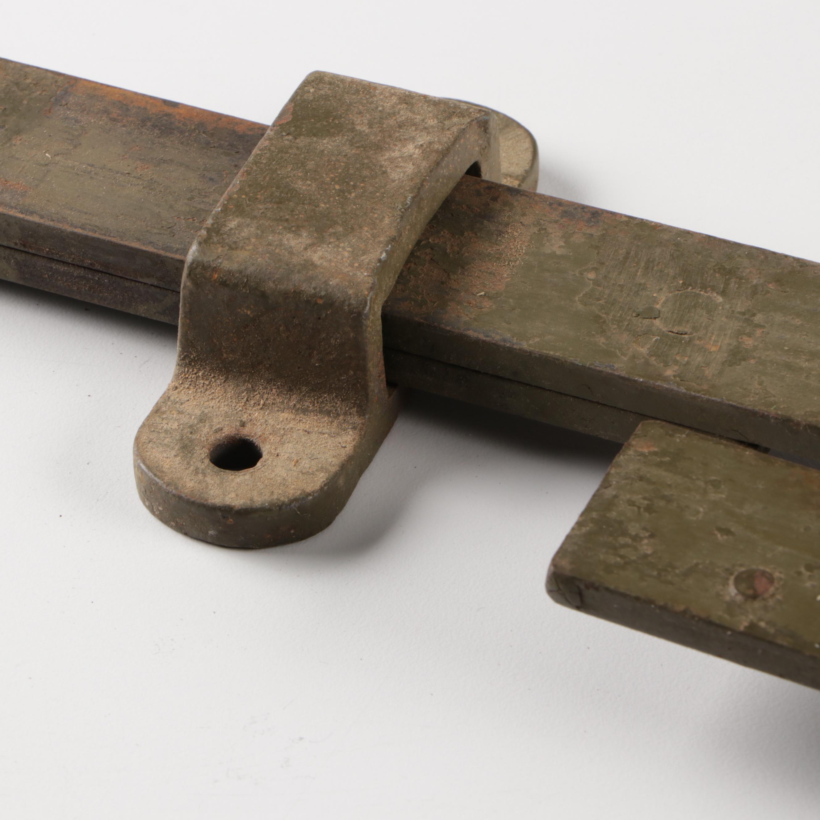 Meyers Safety Lock Co. Cast Iron Bar Lock with Locks, Keys and Sign