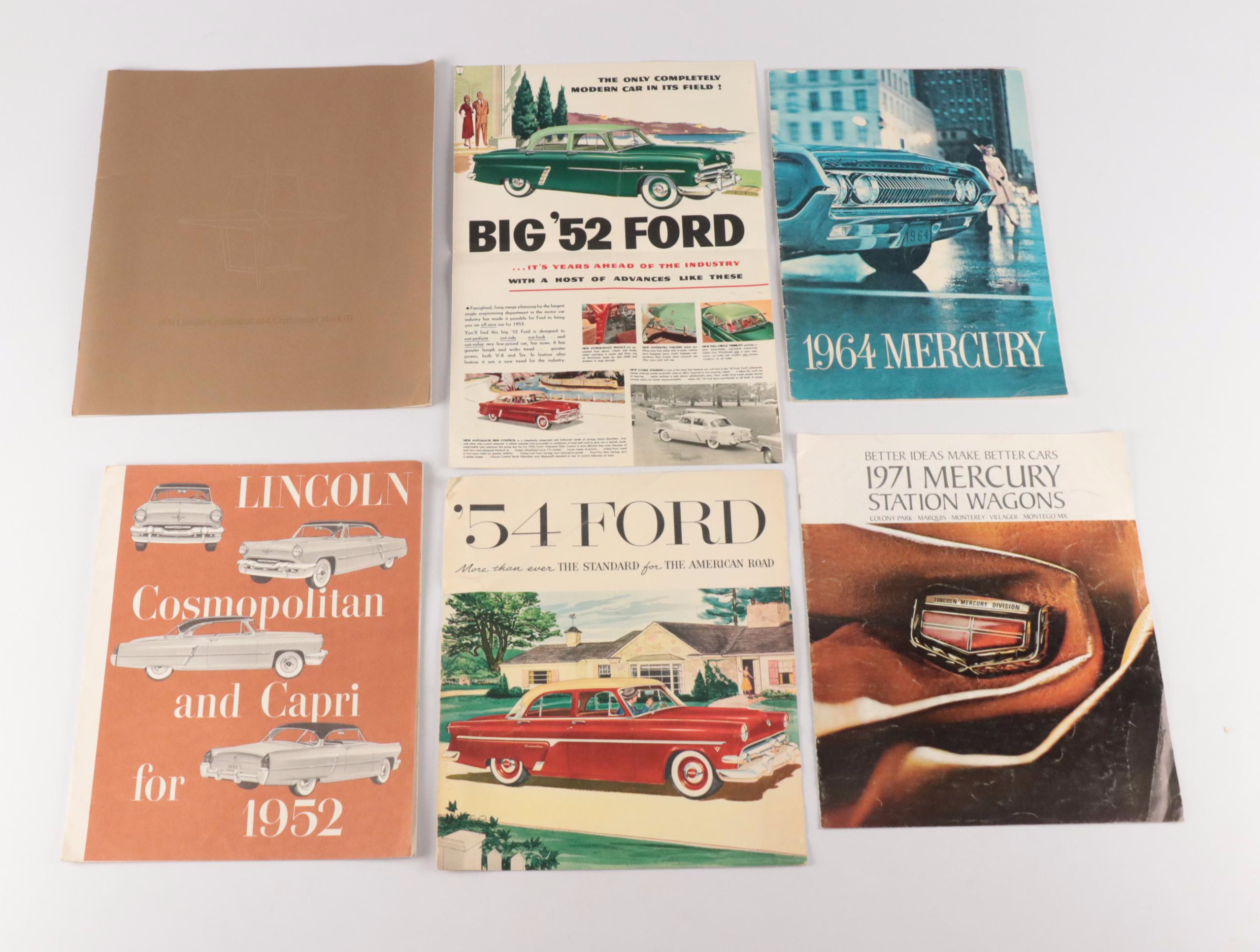Mercury, Ford, Lincoln and Edsel Automotive Catalogs, Advertisements and More