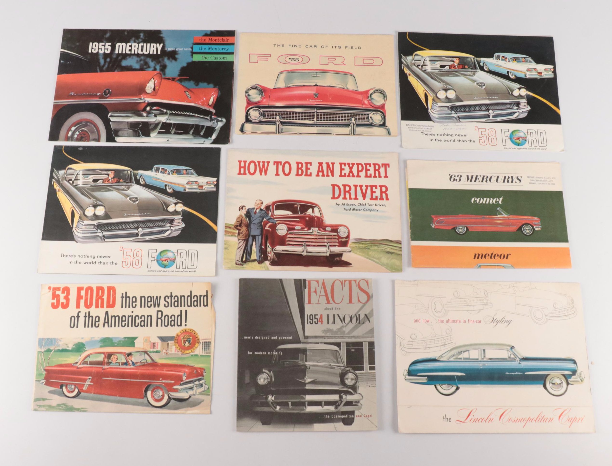 Mercury, Ford, Lincoln and Edsel Automotive Catalogs, Advertisements and More
