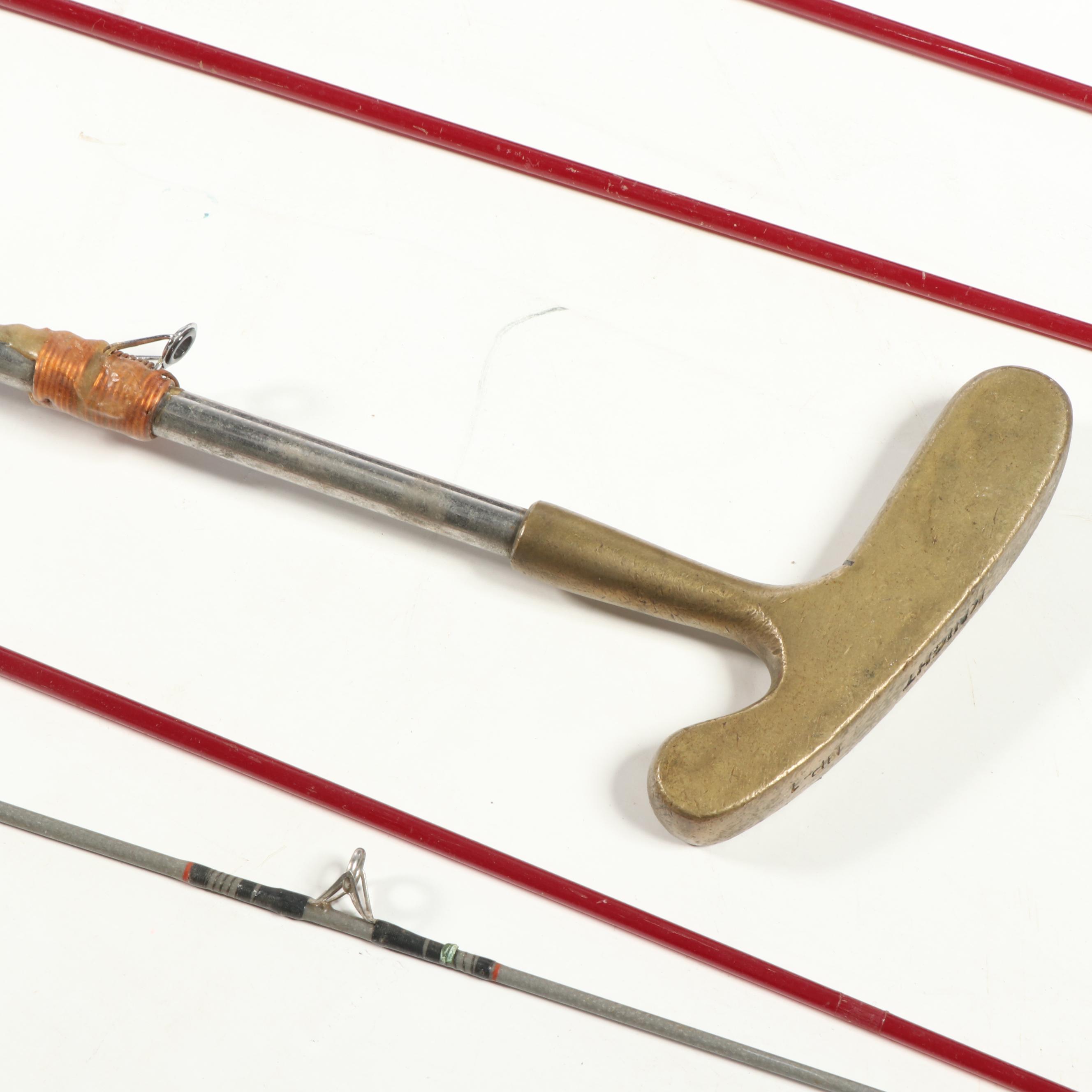 Fishing Casting Rods, Reels and a Handmade Putter Fishing Rod
