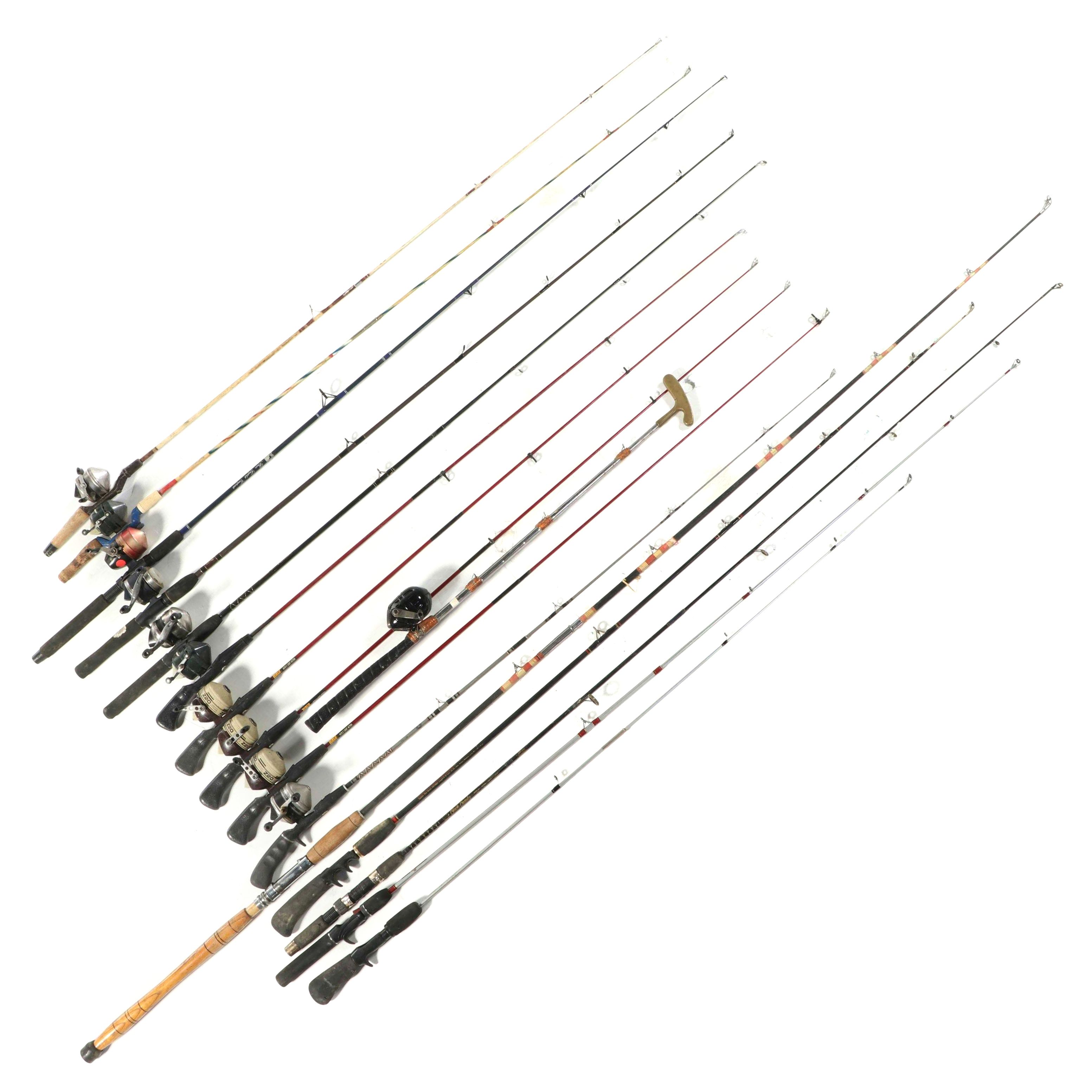 Fishing Casting Rods, Reels and a Handmade Putter Fishing Rod