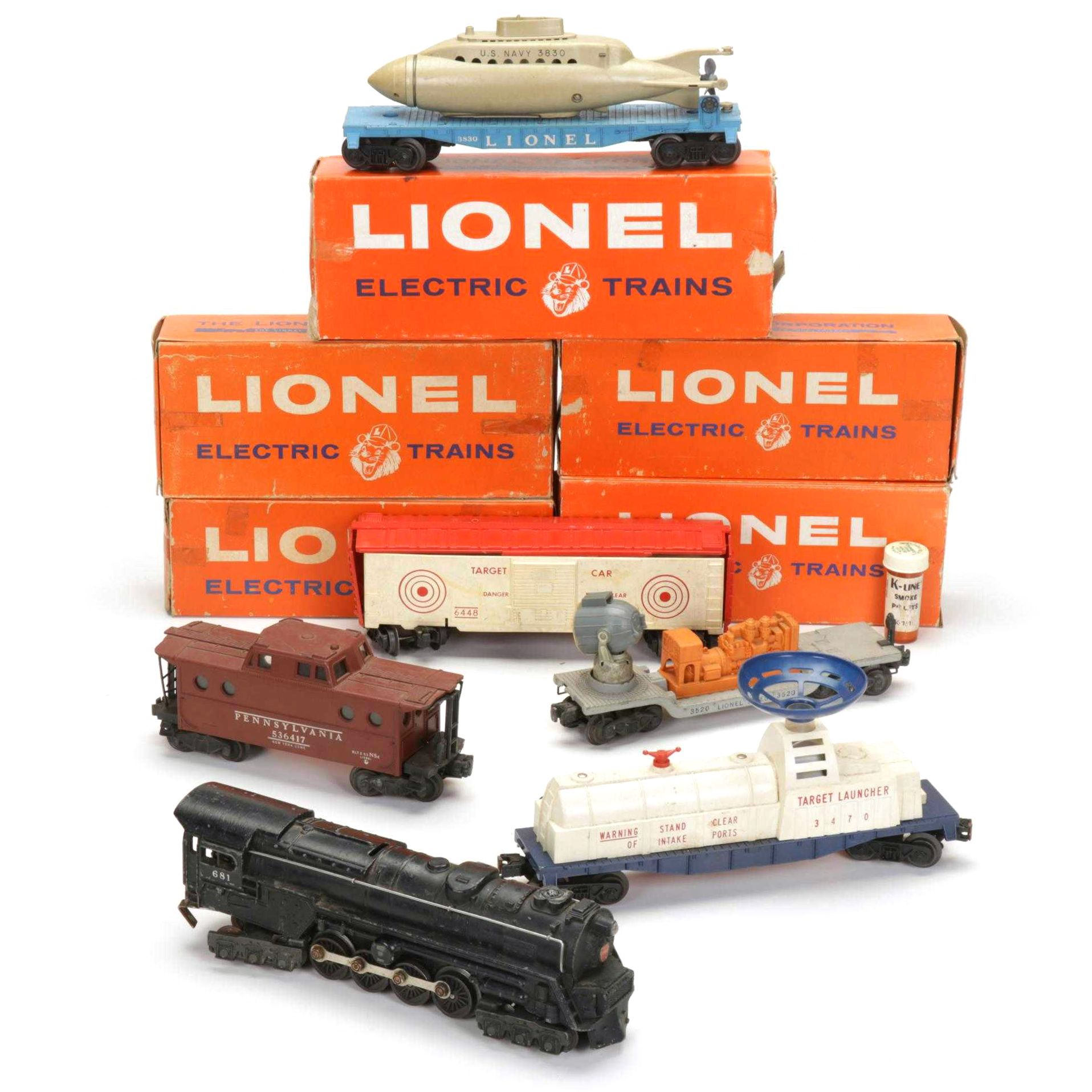 Lionel O-Gauge 681 Steam Locomotive with Tender and Assorted Cars