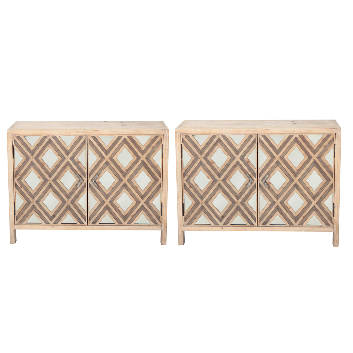 Uttermost "Tahira" Mirrored Wood Accent Pair EBTH