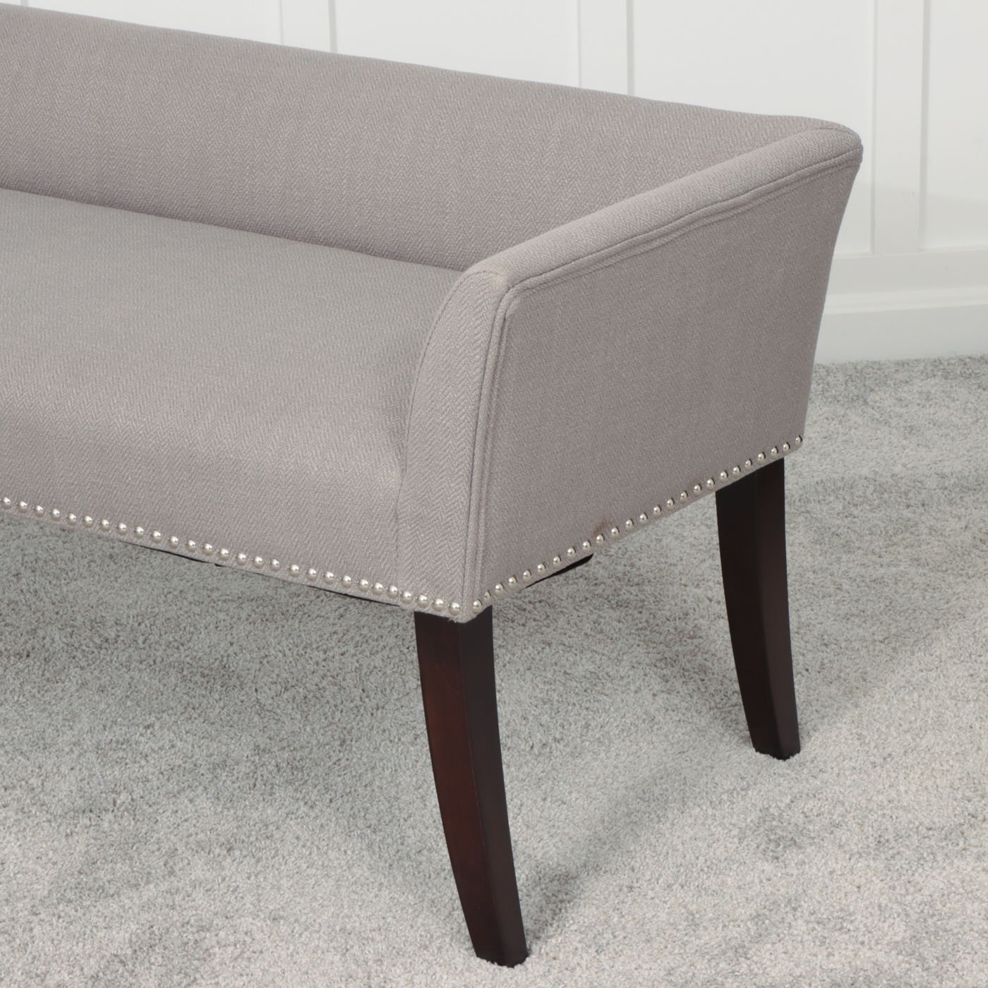 E&E Co. "Welburn" Upholstered Bench, Four Hands "Sirius" Marble Top