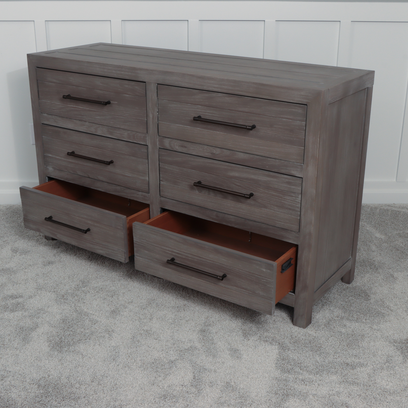 Smartstuff Weathered Gray Finish Nine-Drawer Dresser