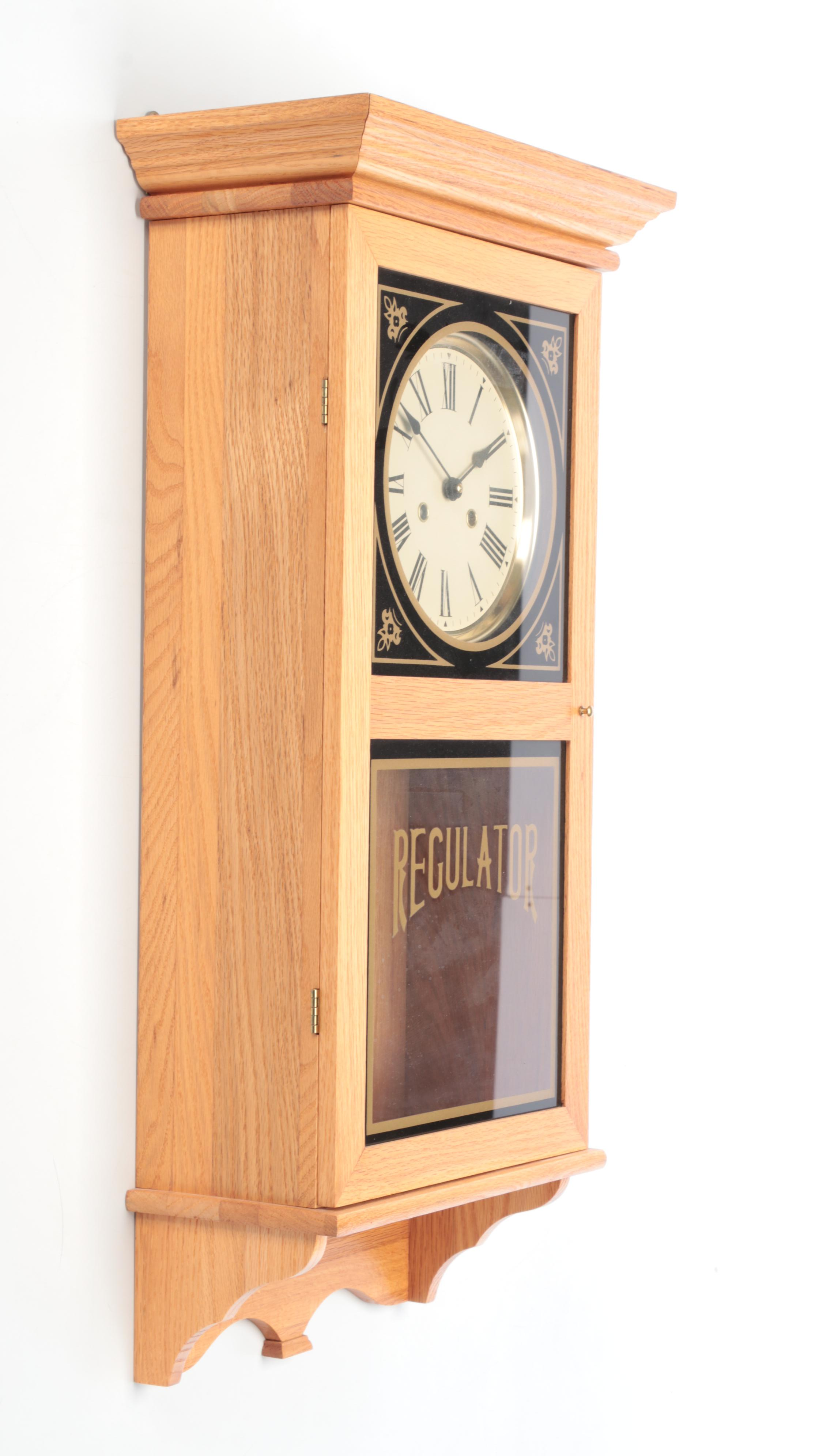 Emperor Oak Regulator Wall Clock, 1980s