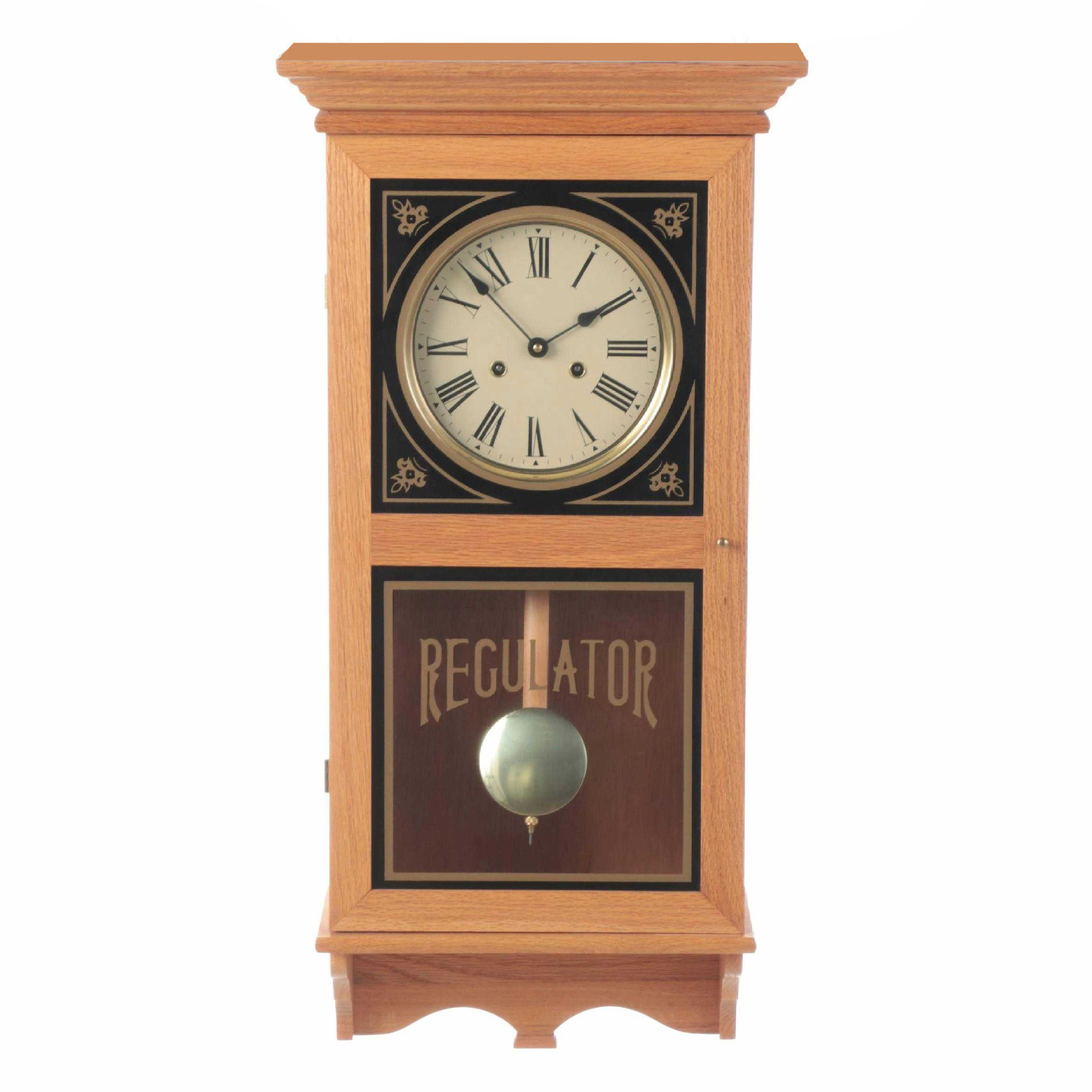 Emperor Oak Regulator Wall Clock, 1980s
