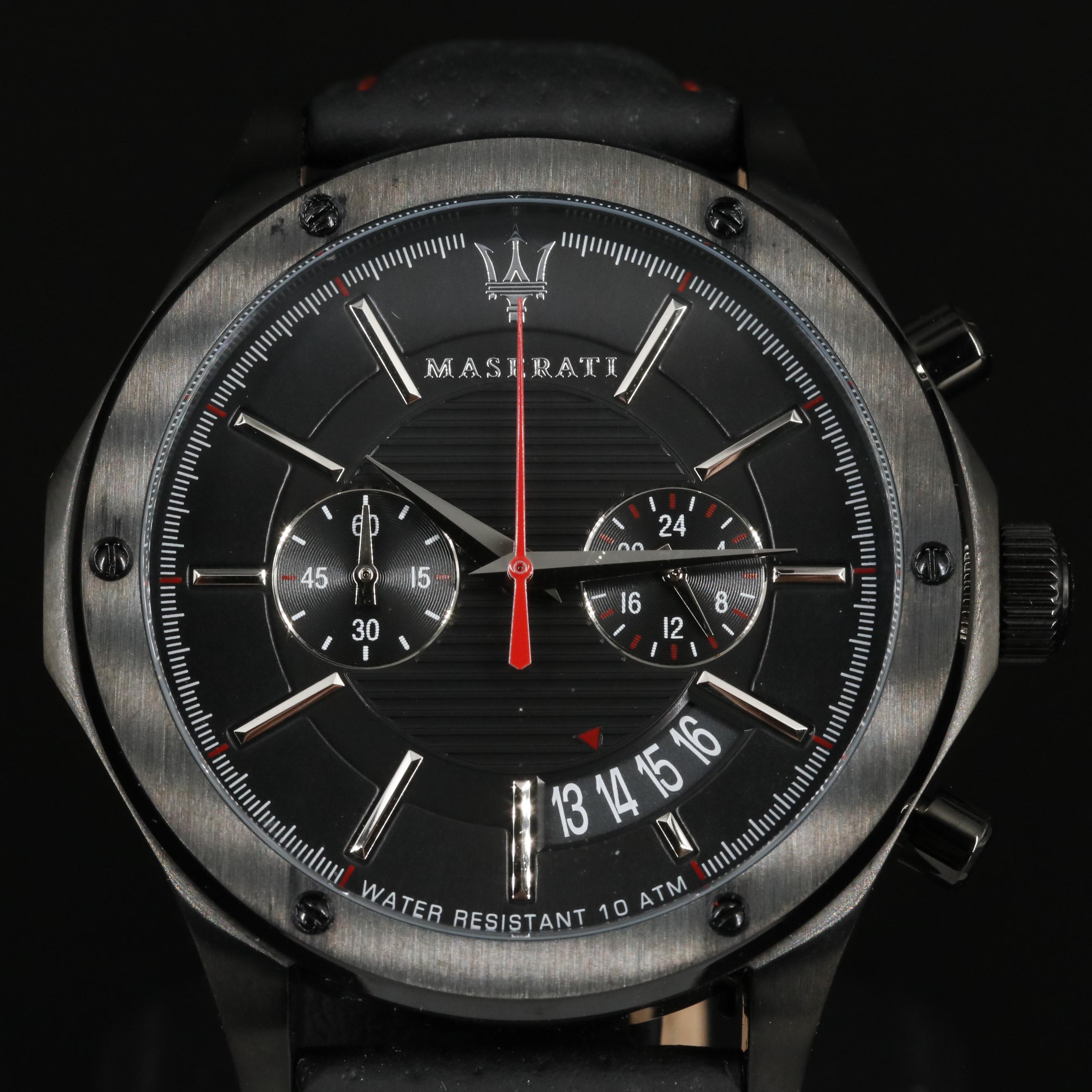 Maserati Circuito Black Dial Stainless Steel Quartz Chronograph Watch