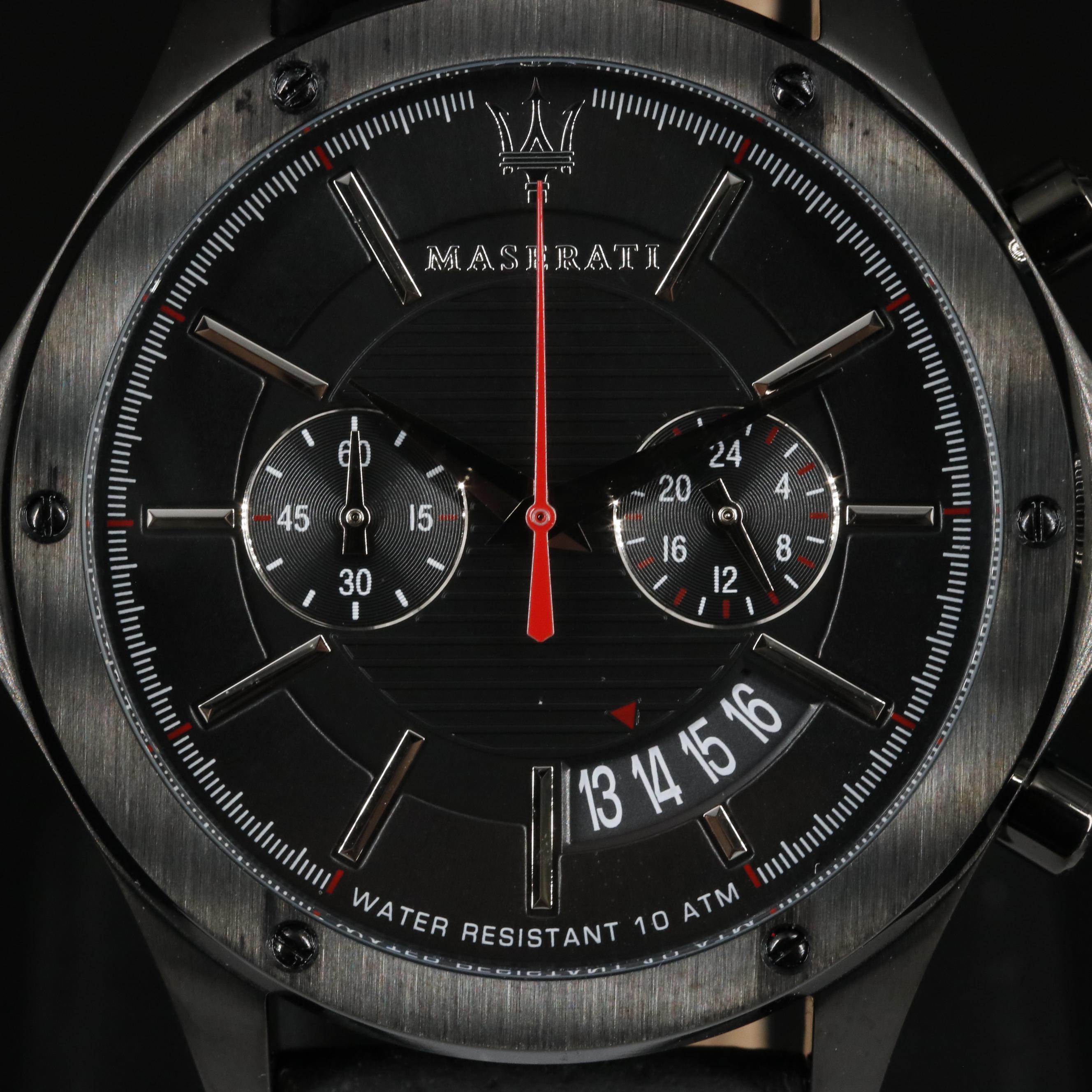 Maserati Circuito Black Dial Stainless Steel Quartz Chronograph Watch