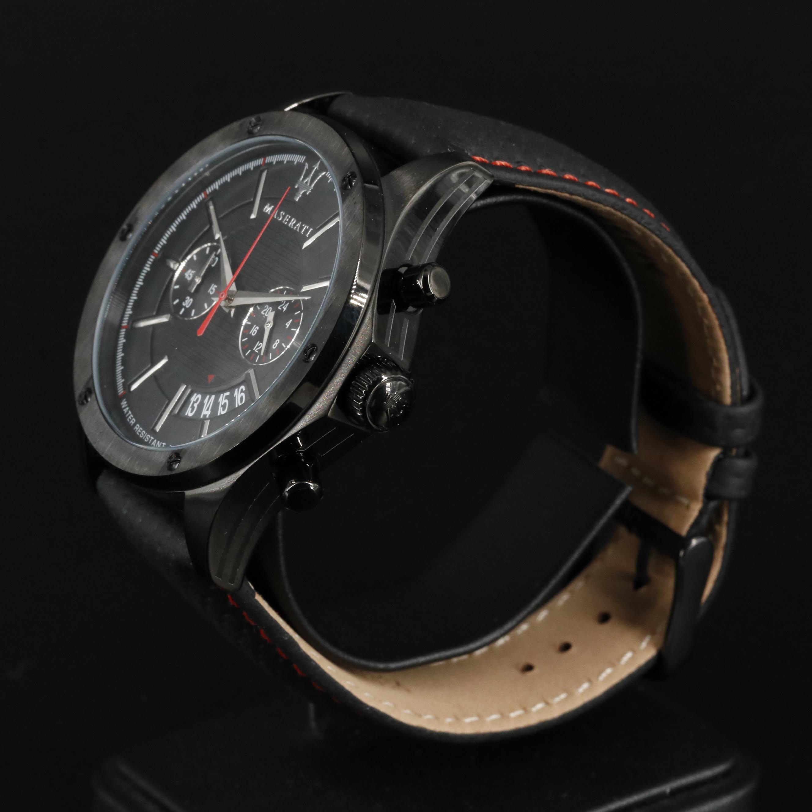 Maserati Circuito Black Dial Stainless Steel Quartz Chronograph Watch