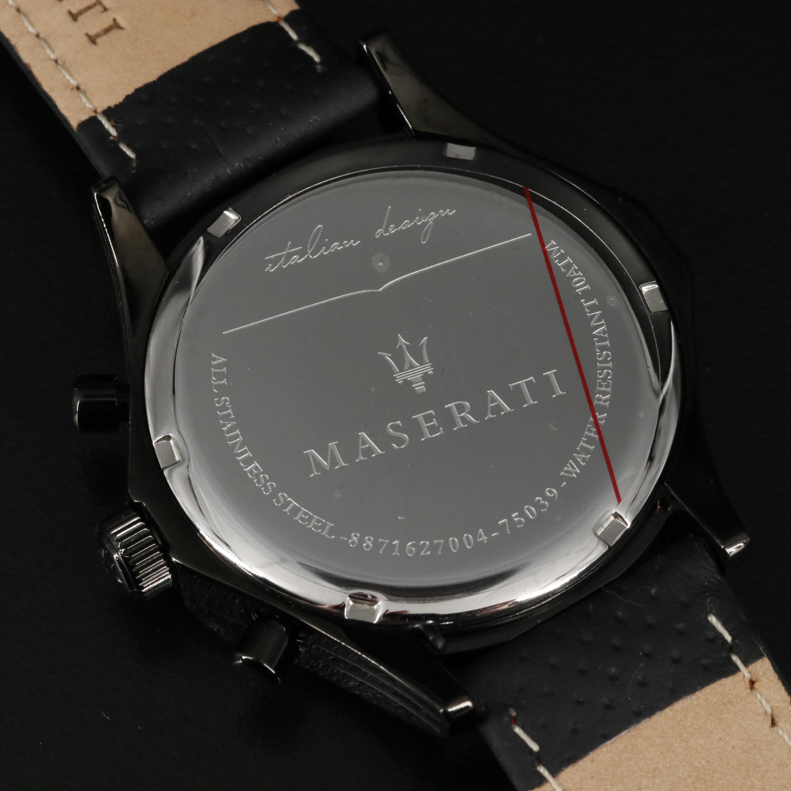 Maserati Circuito Black Dial Stainless Steel Quartz Chronograph Watch