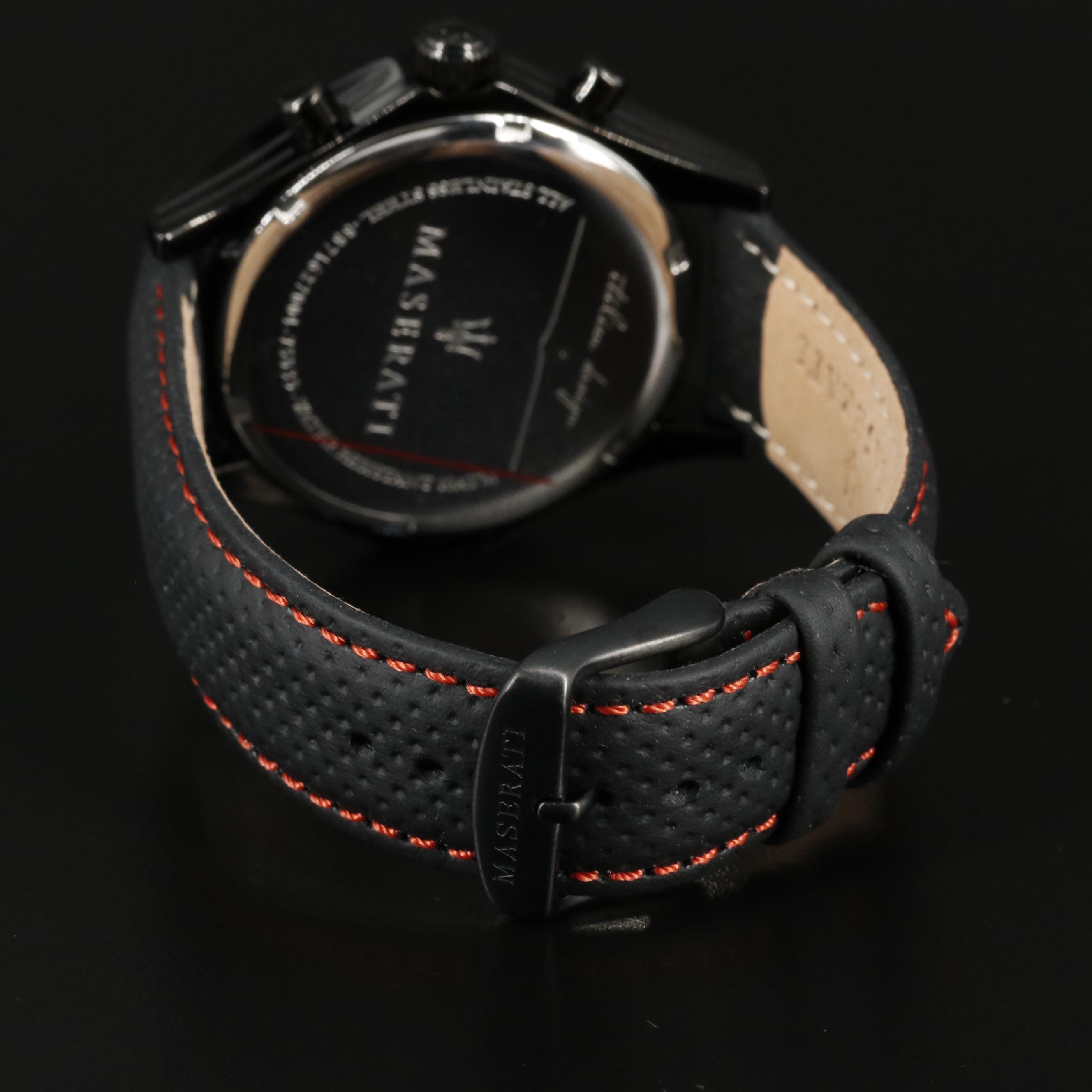 Maserati Circuito Black Dial Stainless Steel Quartz Chronograph Watch