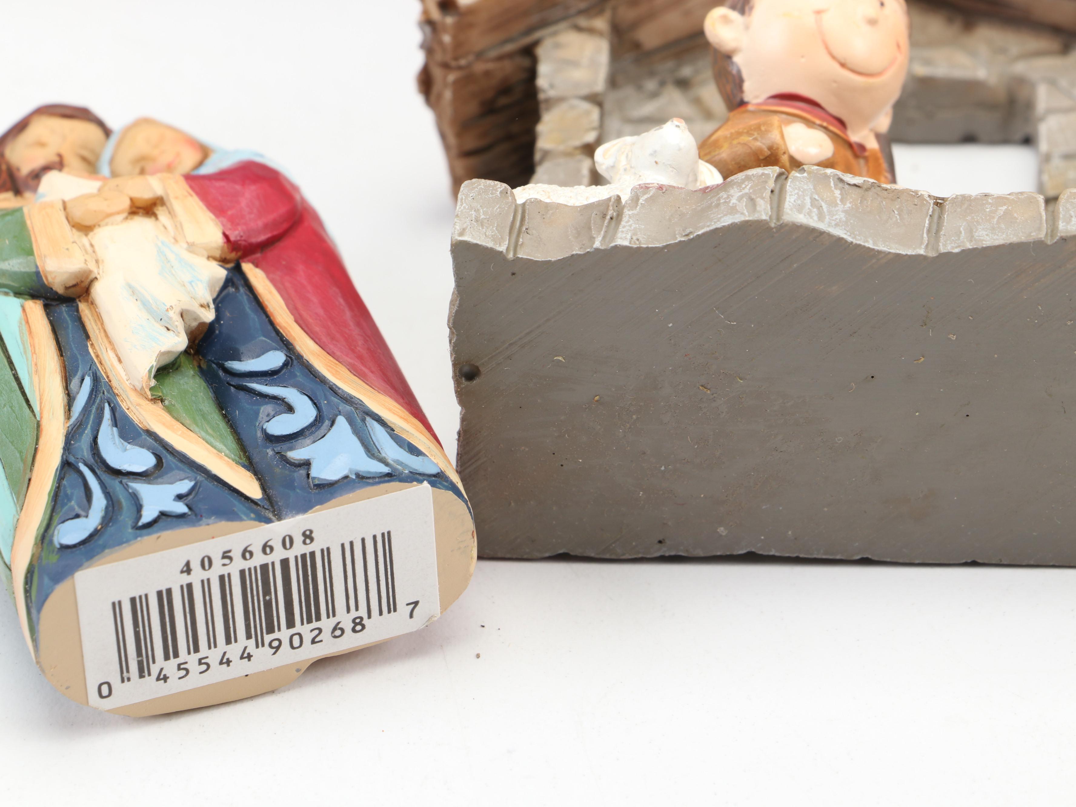 Painted Resin Nativity Figurines with Wood Nativity Scene and More Nativity Sets