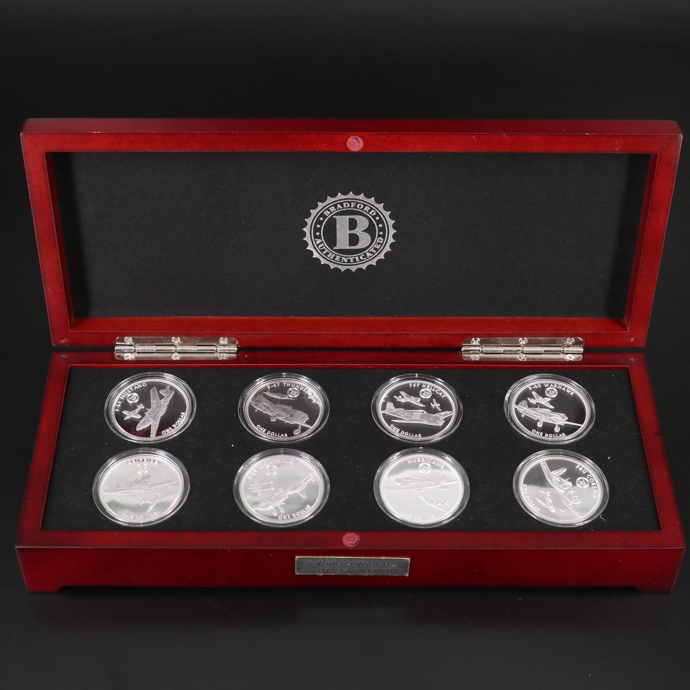 Bradford Exchange WWII Fighters Proof Commemorative Coin Collection