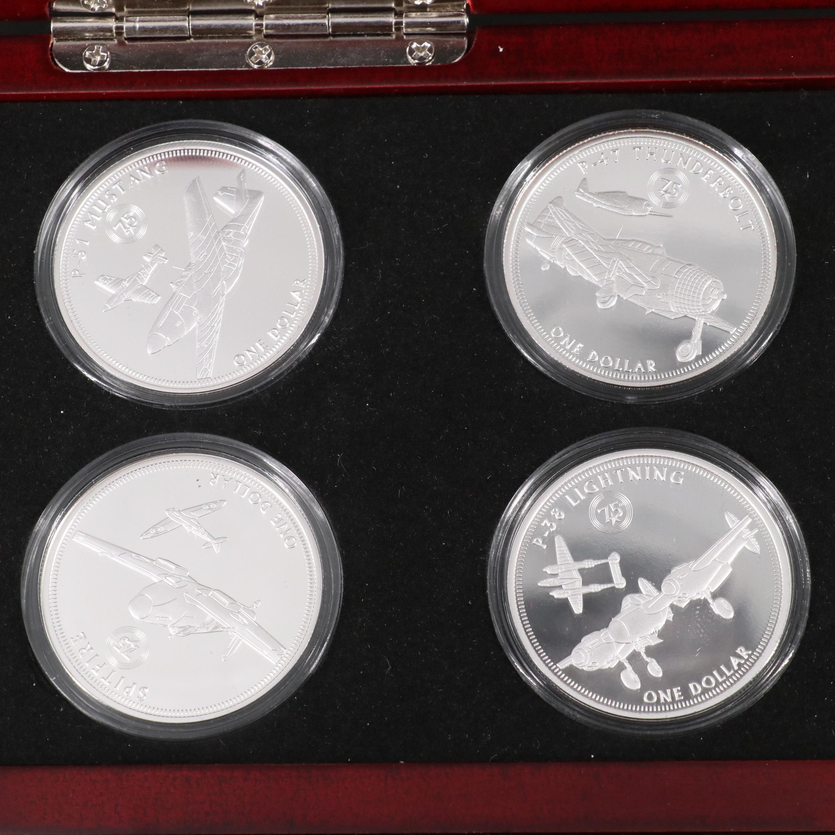 Bradford Exchange WWII Fighters Proof Commemorative Coin Collection