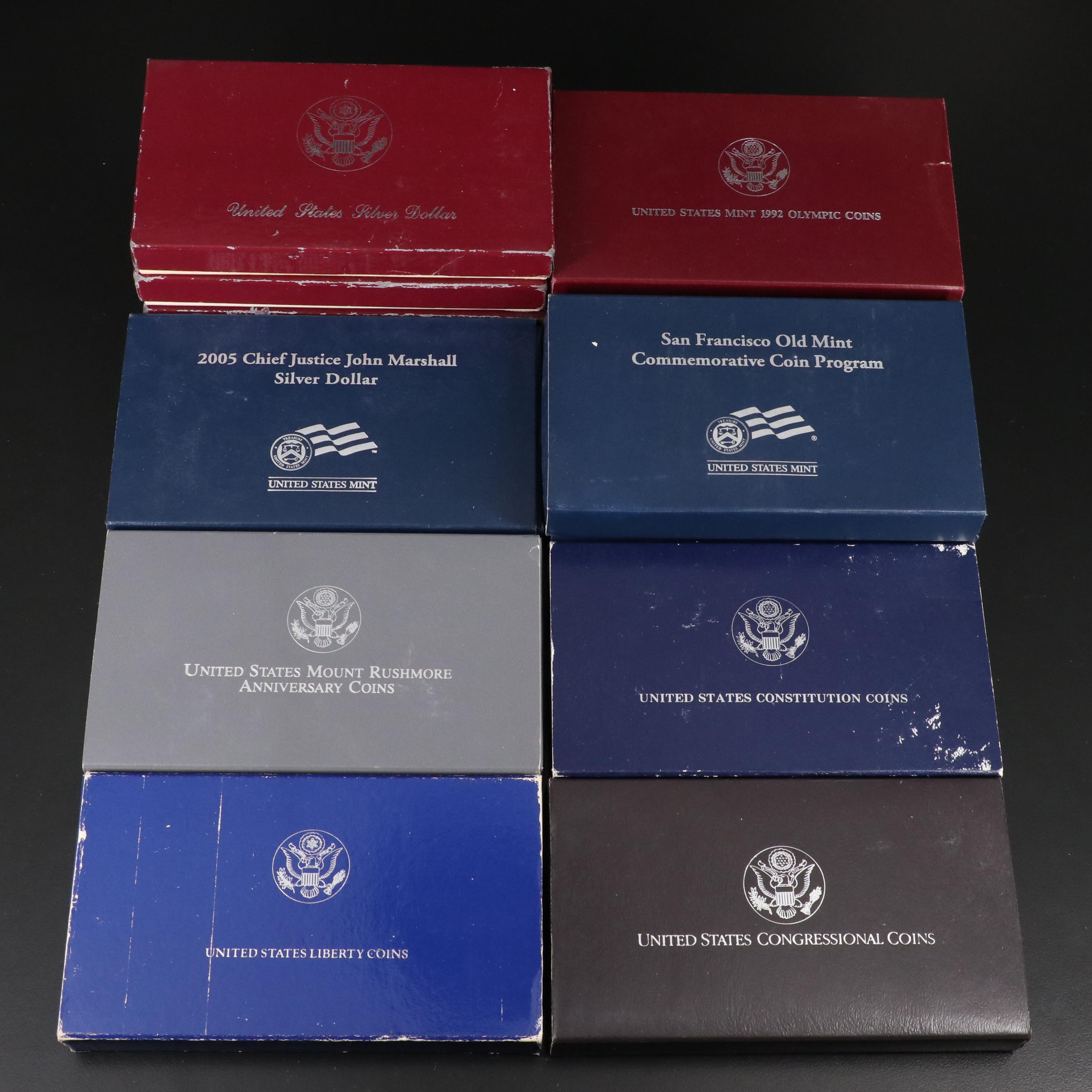 Twelve Modern Proof Commemorative Silver Dollars