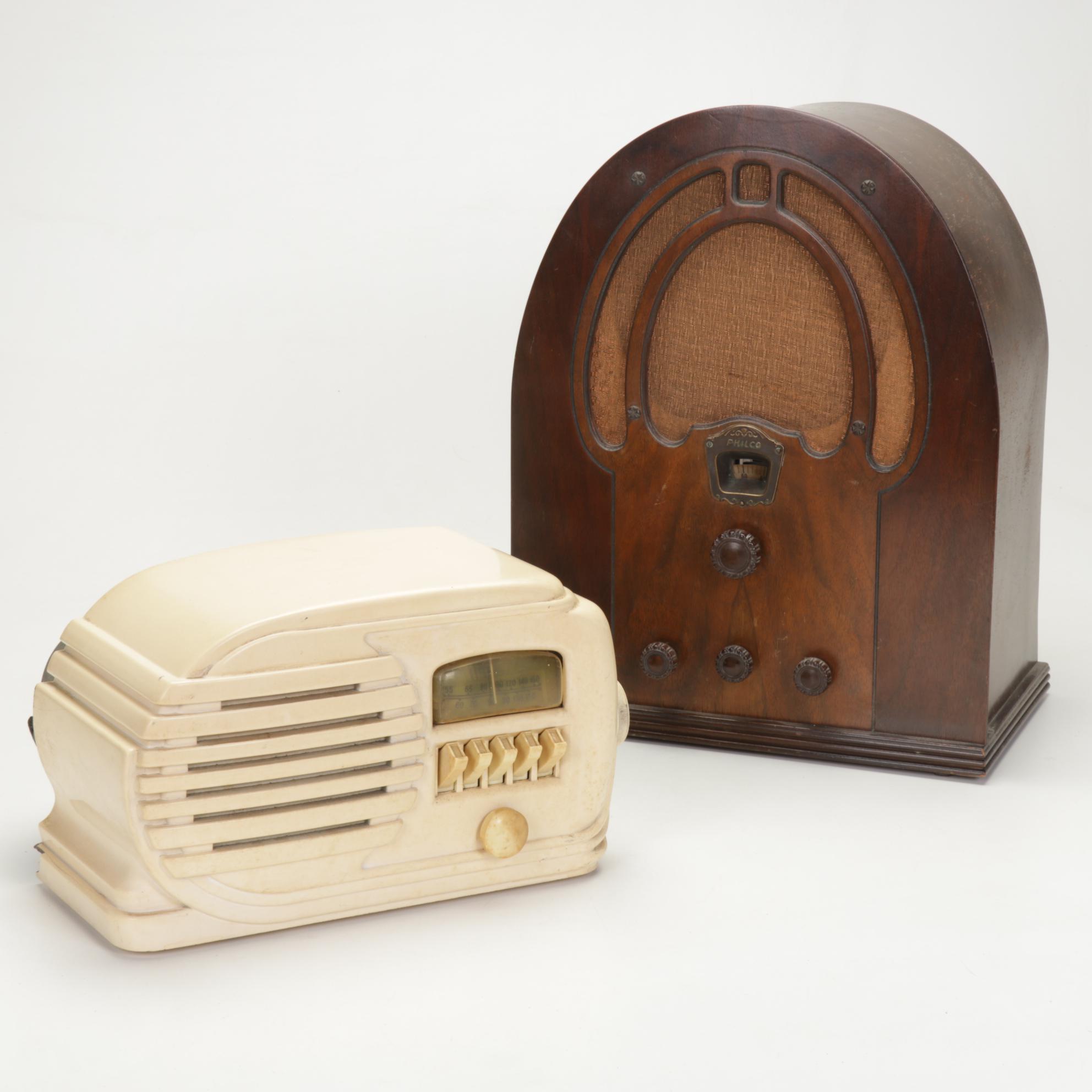 Philco Model 60 Cathedral Radio with Belmont Radio, Mid 20th Century