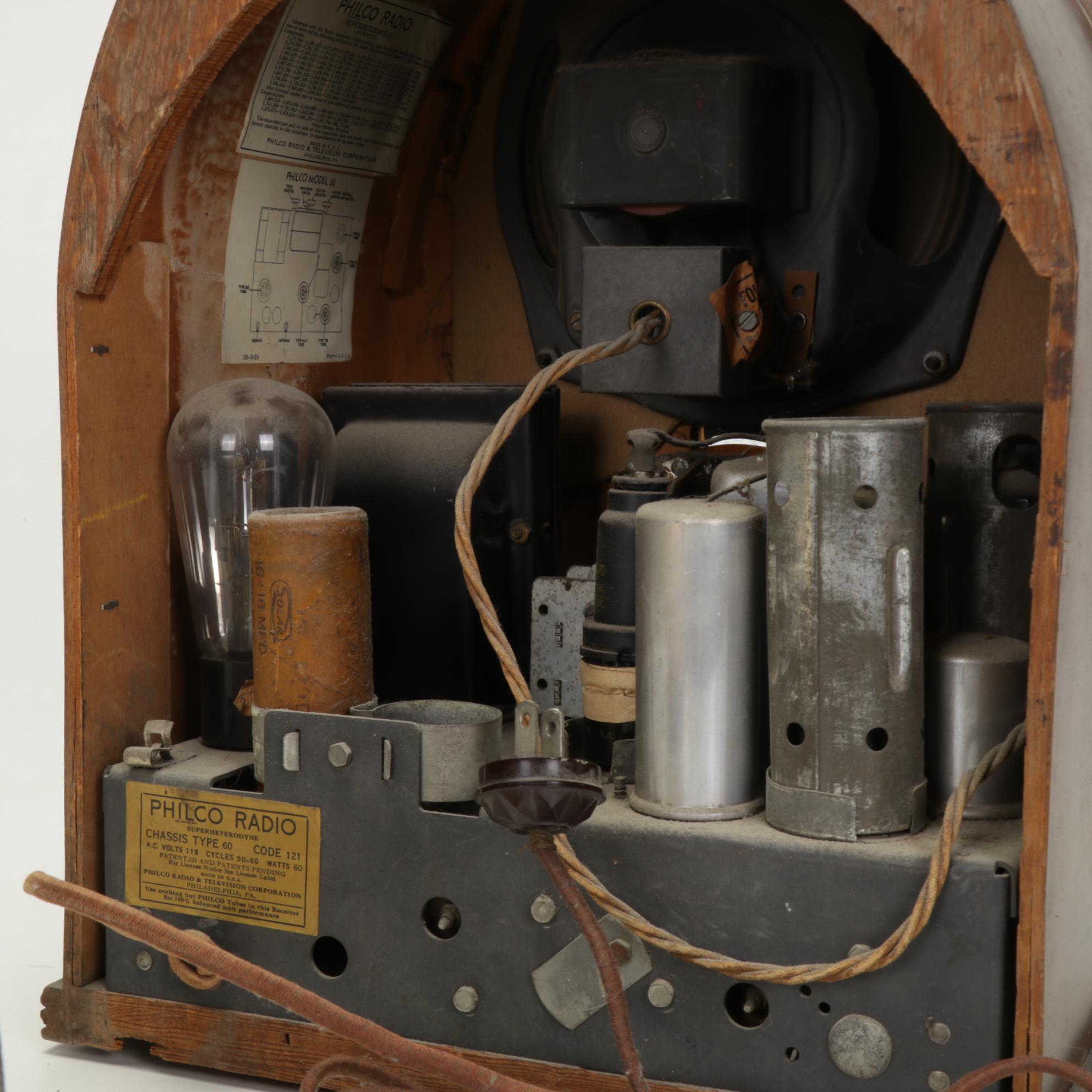 Philco Model 60 Cathedral Radio with Belmont Radio, Mid 20th Century