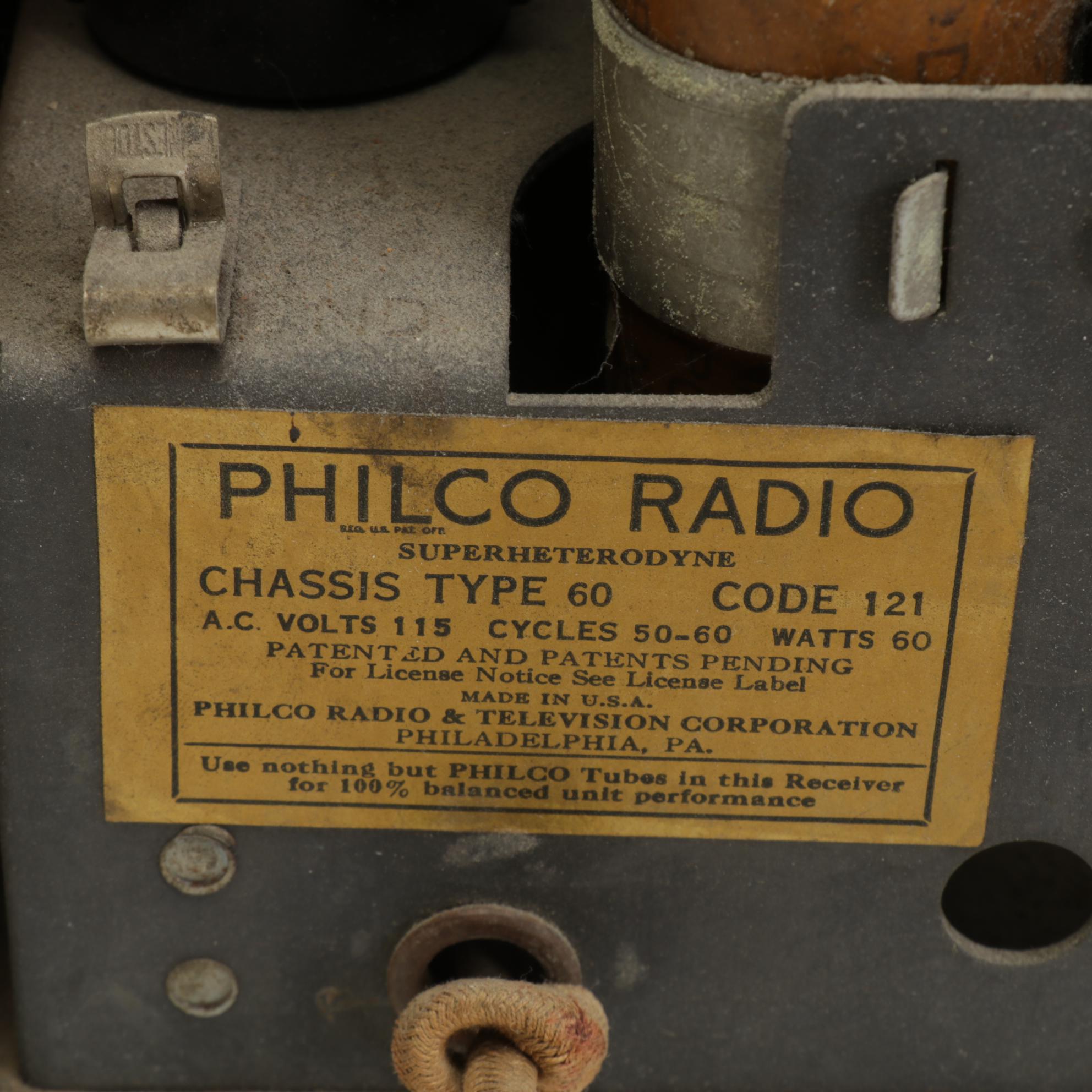 Philco Model 60 Cathedral Radio with Belmont Radio, Mid 20th Century