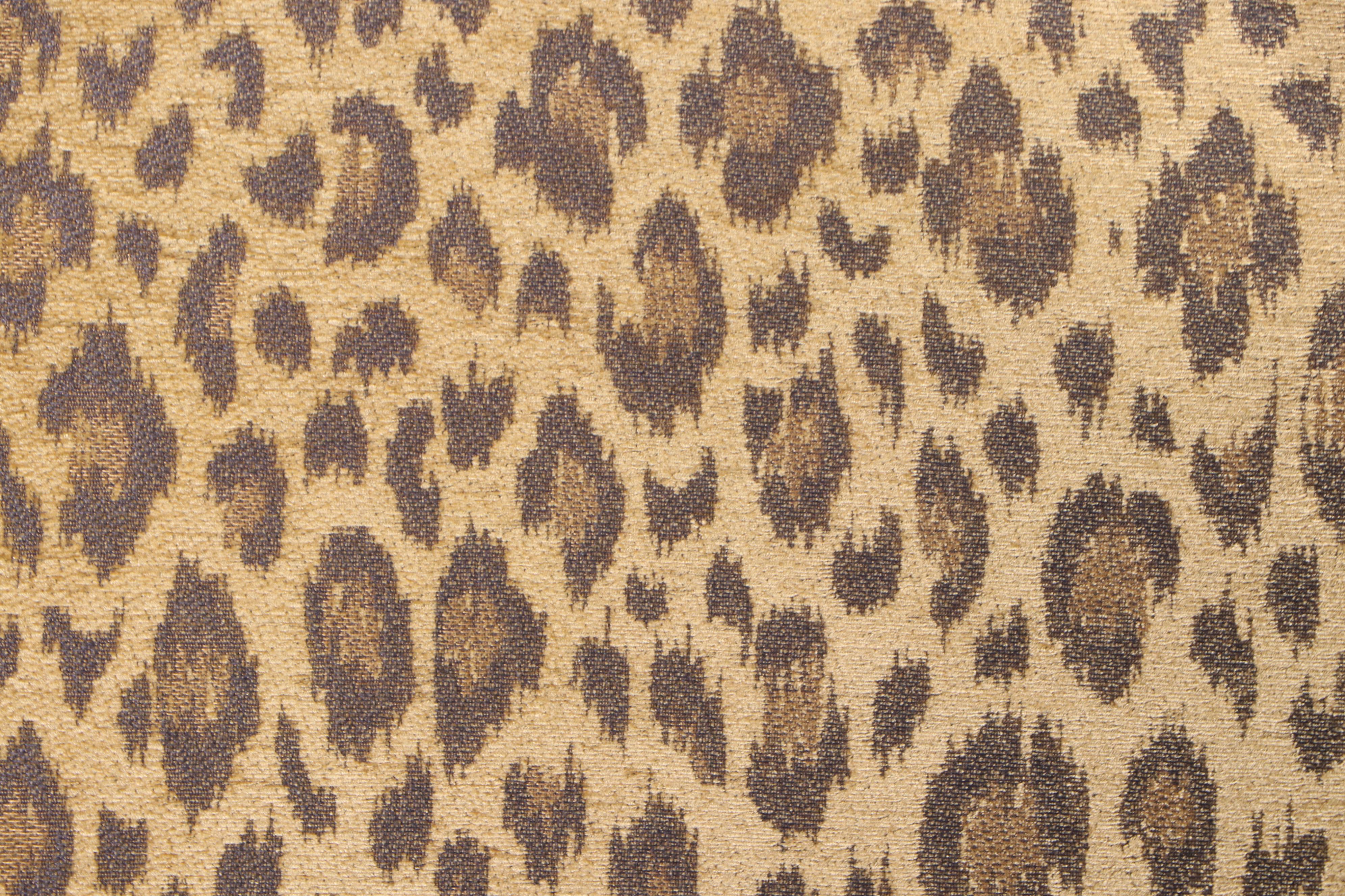 Taylor King Chippendale Style Mahogany and Leopard-Print Wingback Armchair