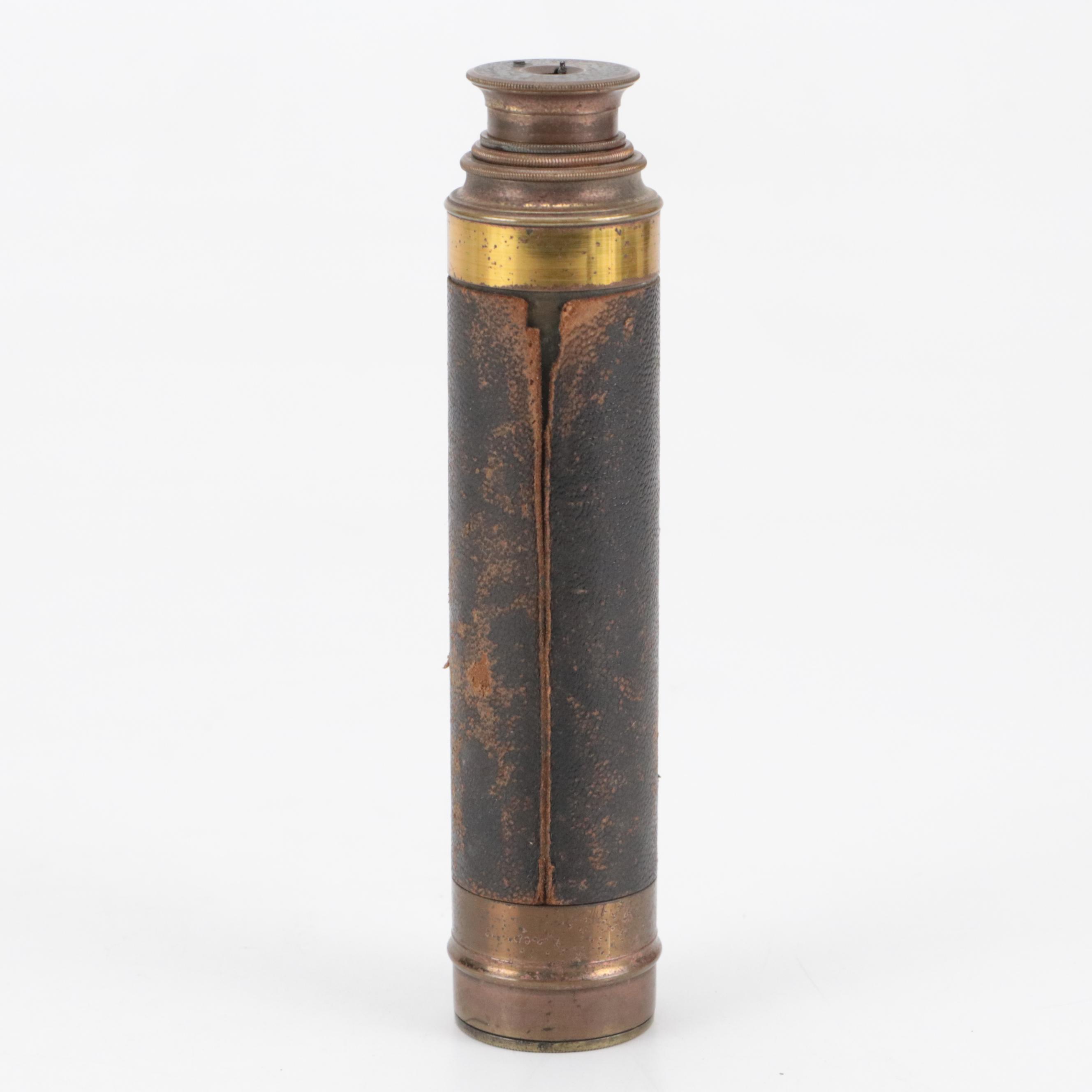 Antique Spyglass Telescope with Additional Lens and Flashlight