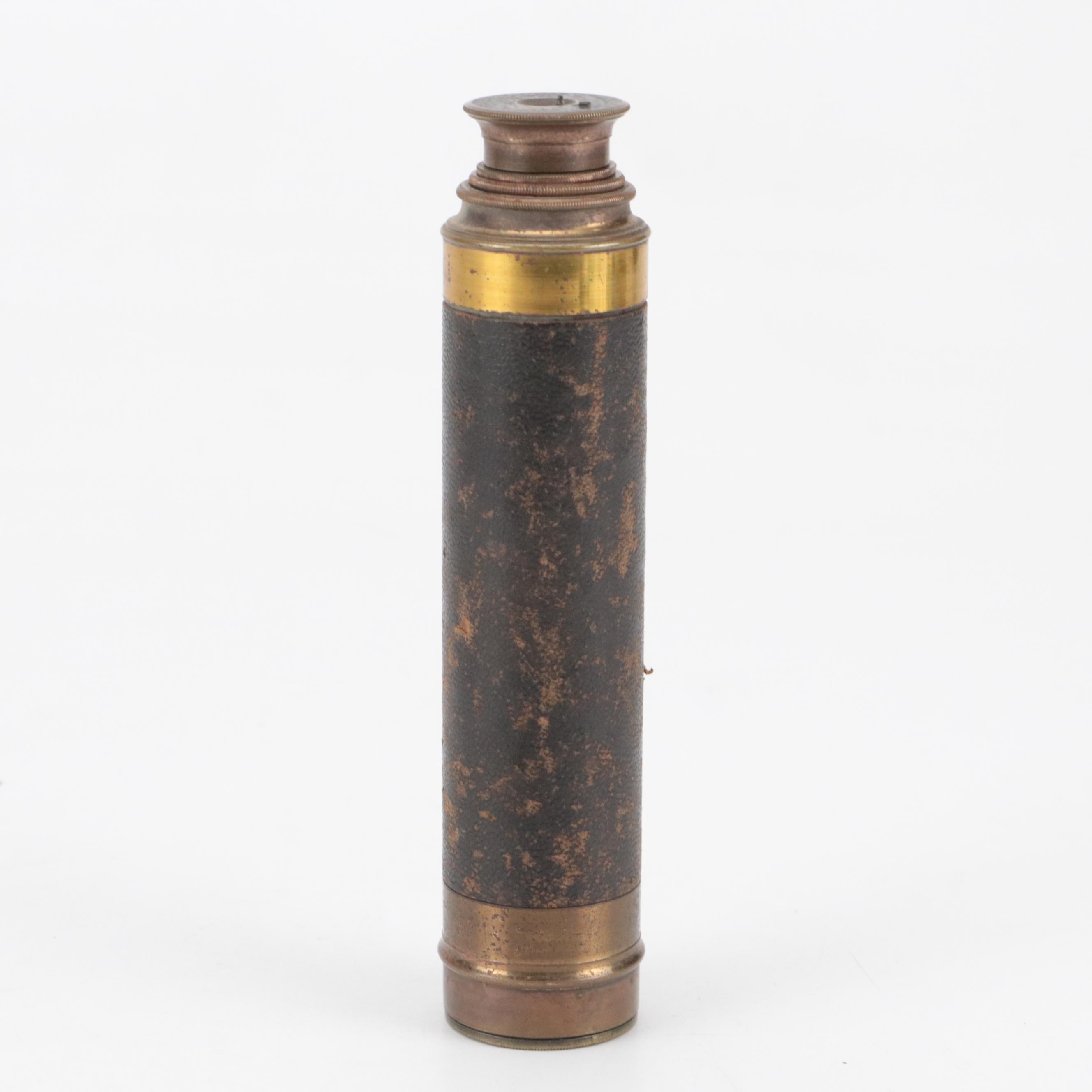 Antique Spyglass Telescope with Additional Lens and Flashlight