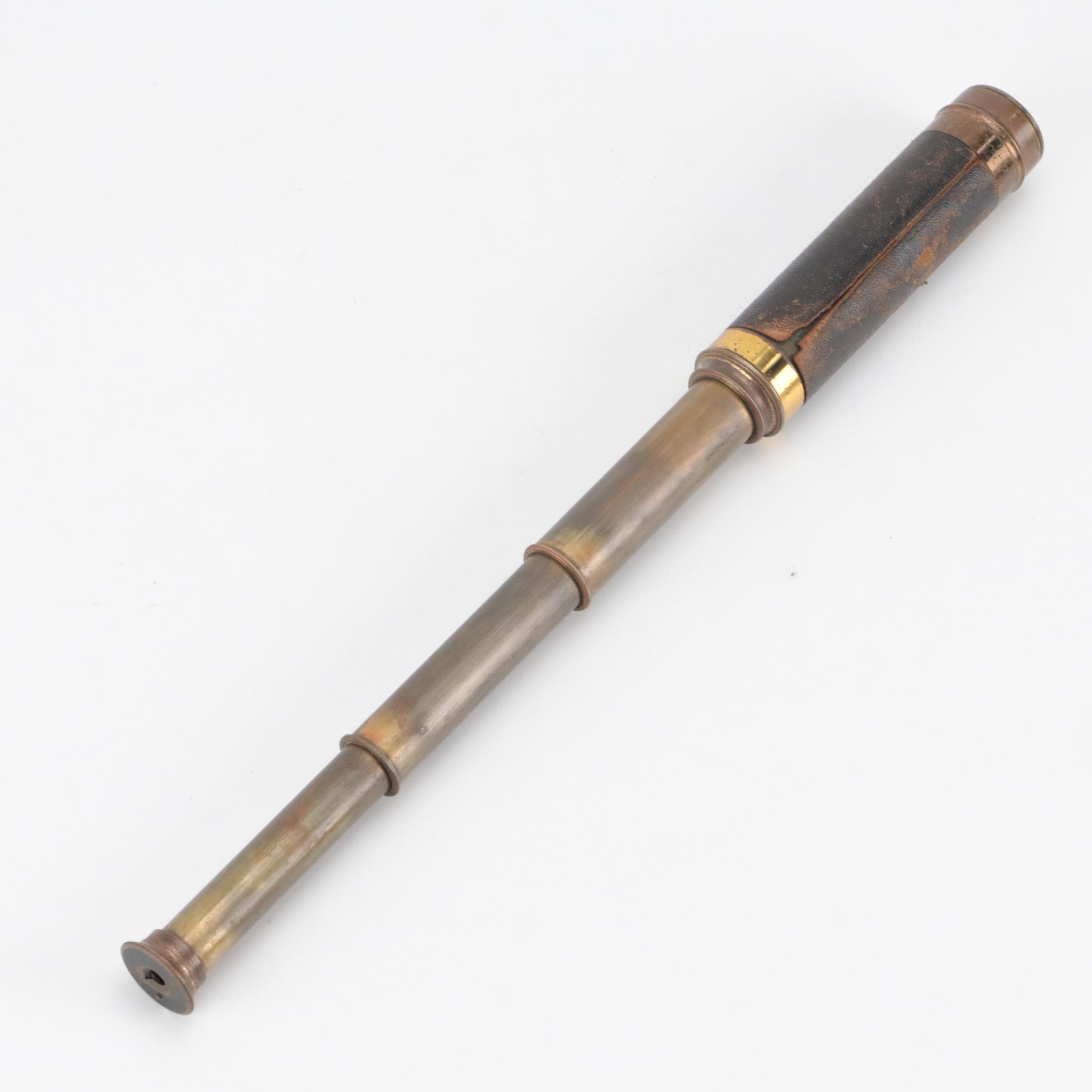 Antique Spyglass Telescope with Additional Lens and Flashlight