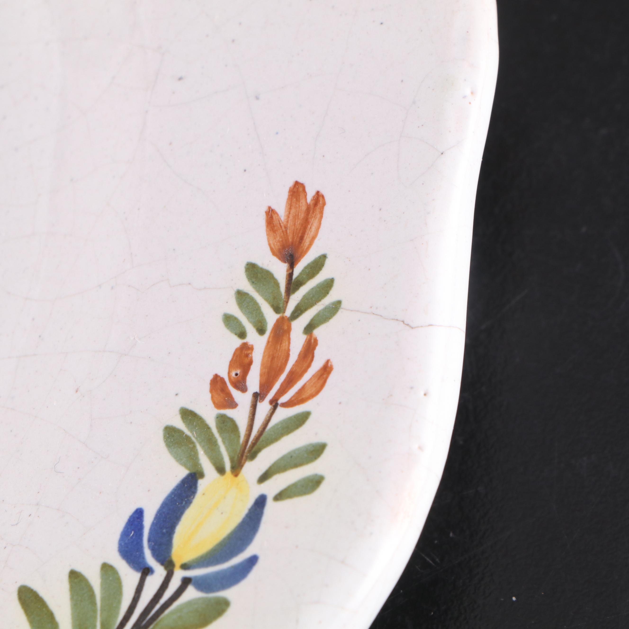 Henriot Faïence Plates and Wall Pocket with Other 19th Century Quimper Plates