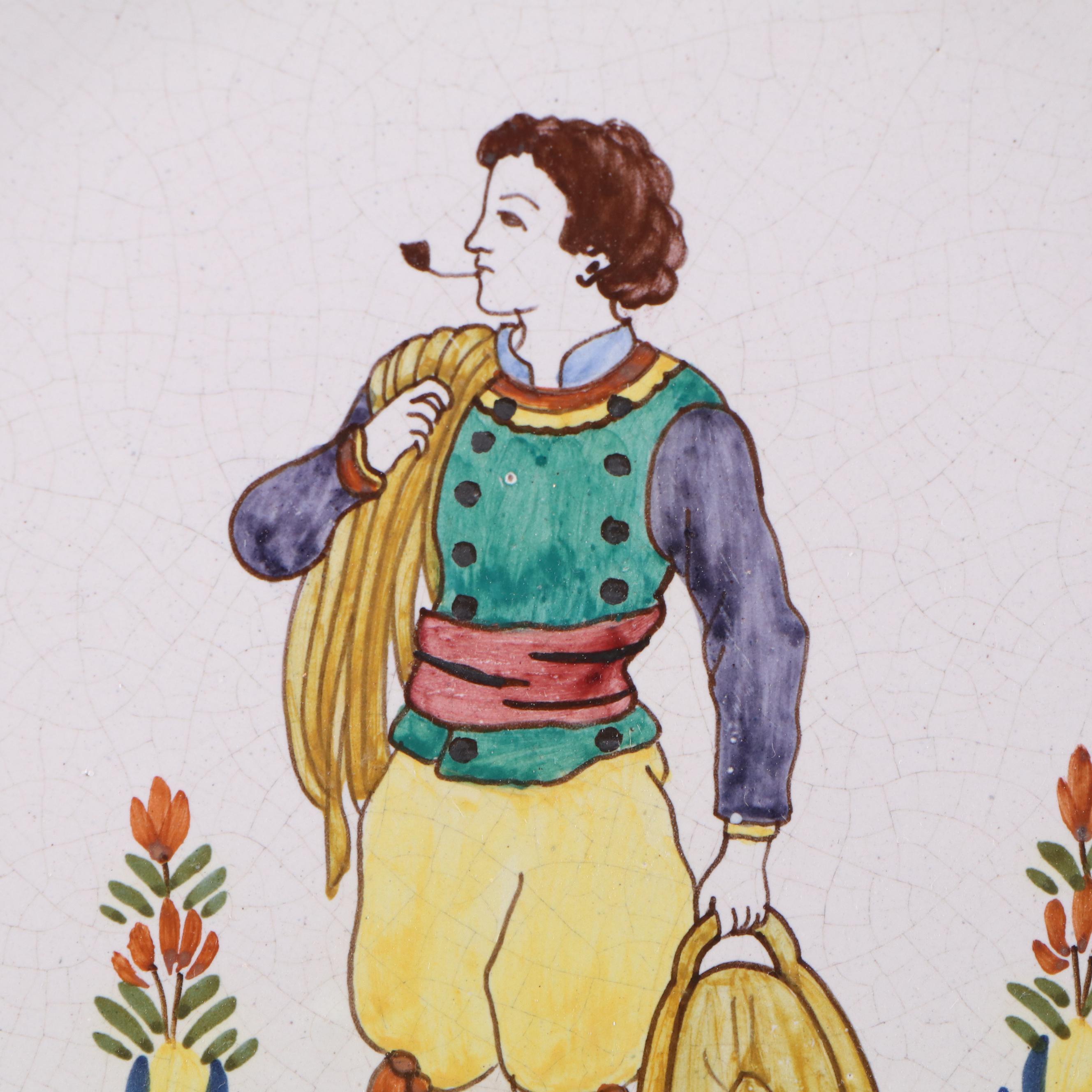 Henriot Faïence Plates and Wall Pocket with Other 19th Century Quimper Plates