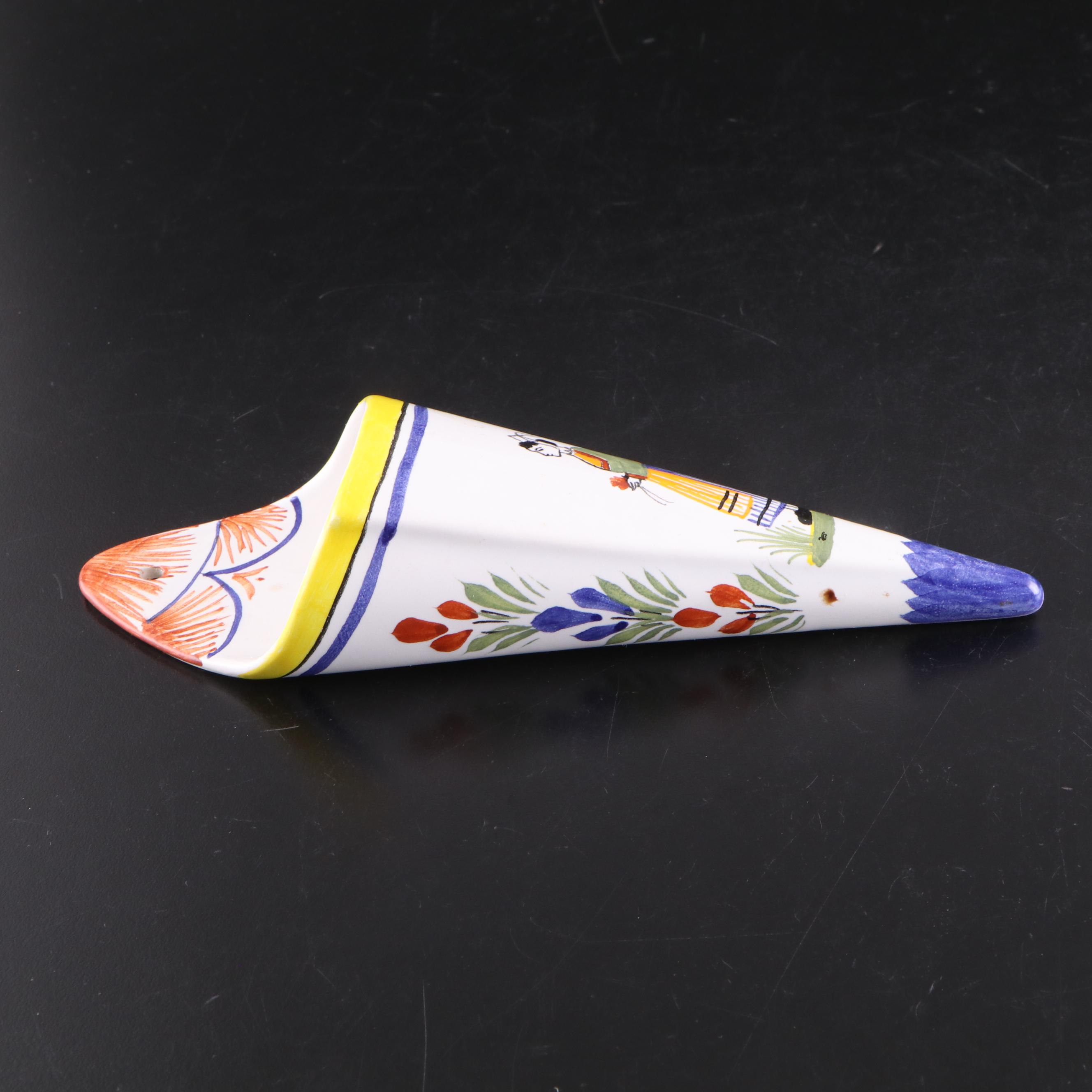 Henriot Faïence Plates and Wall Pocket with Other 19th Century Quimper Plates