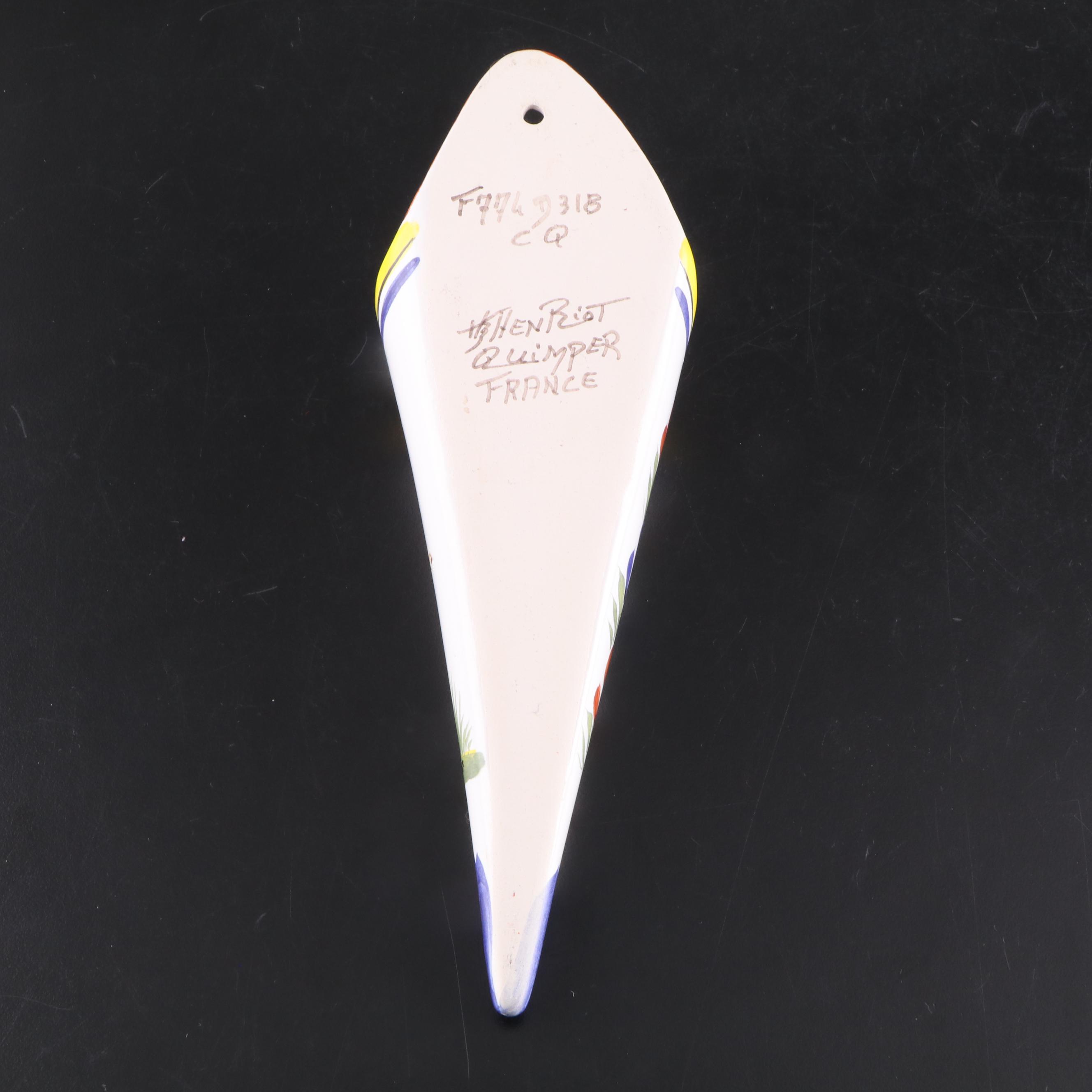 Henriot Faïence Plates and Wall Pocket with Other 19th Century Quimper Plates