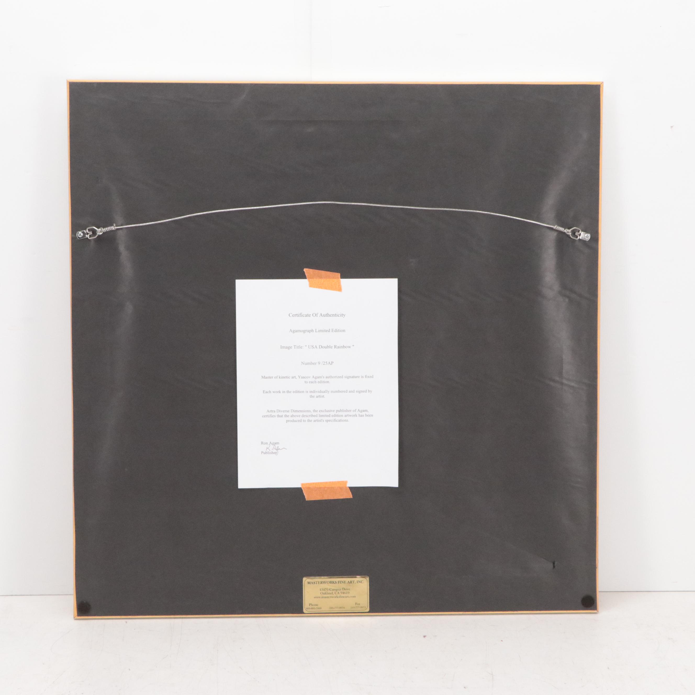 Yaacov Agam Kinetic Agamograph "USA Double Rainbow"