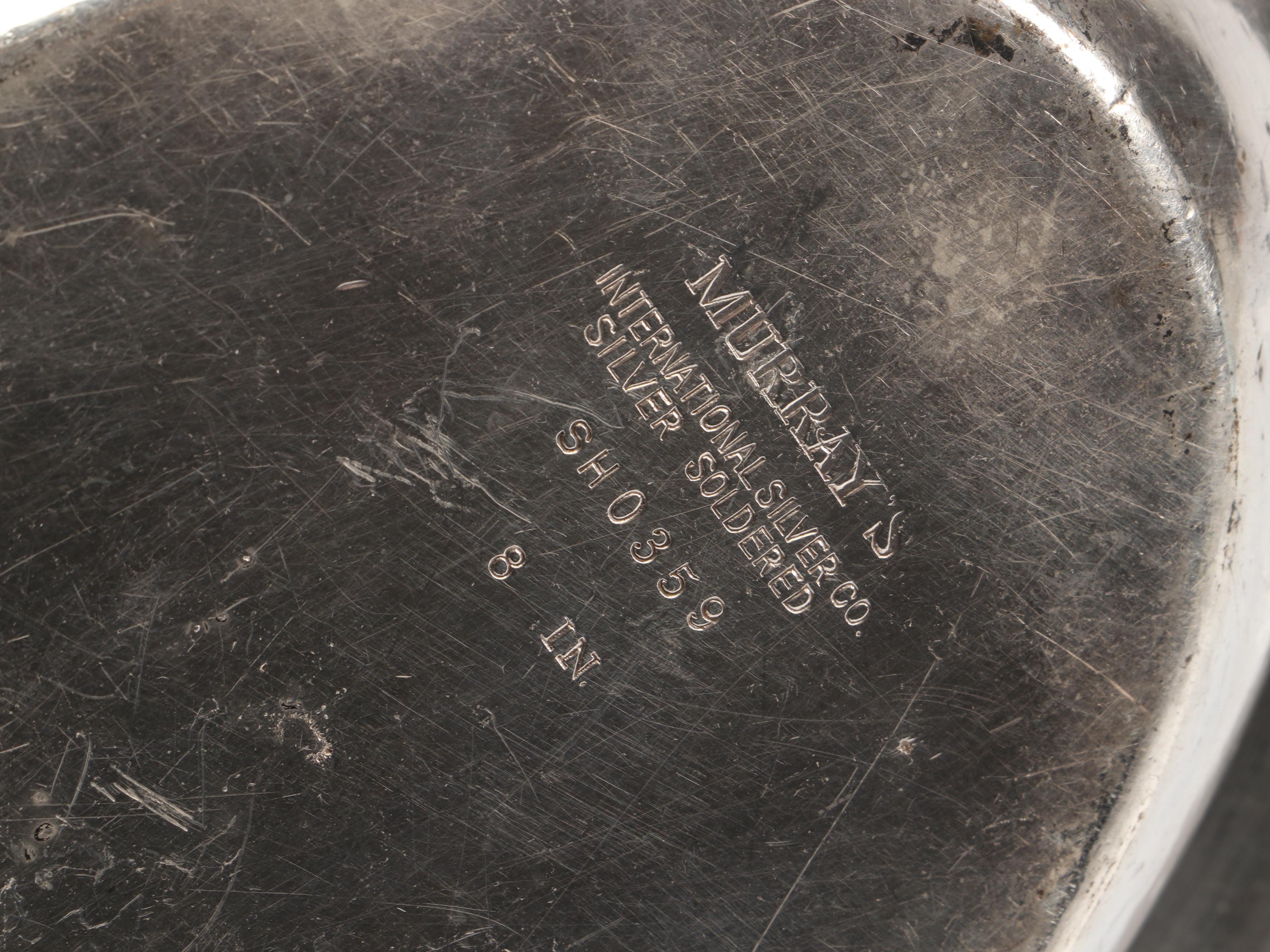 Murray's Silver Plate Egyptian Revival Bowl with Egyptian Figurines and Decor