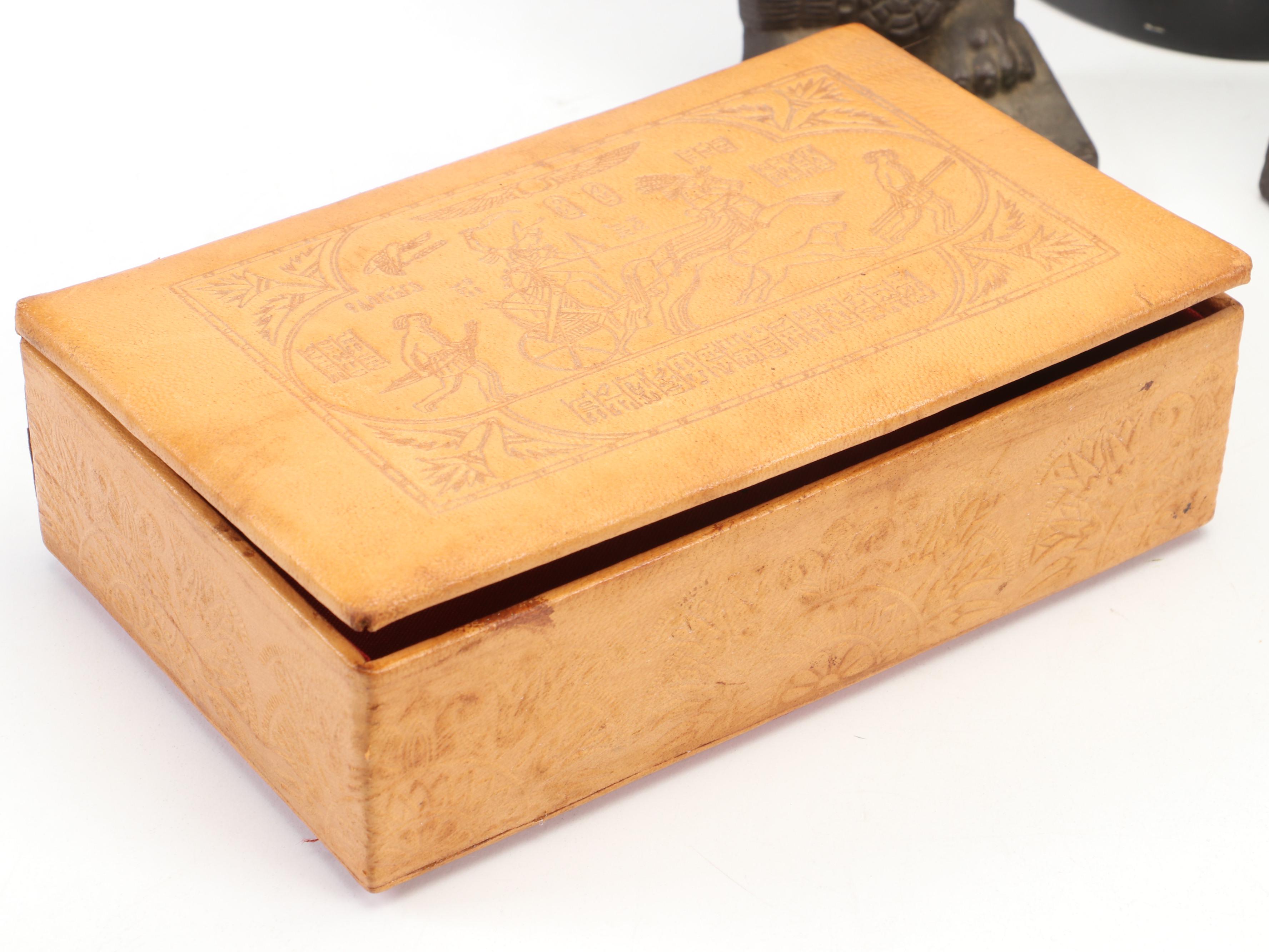 Murray's Silver Plate Egyptian Revival Bowl with Egyptian Figurines and Decor