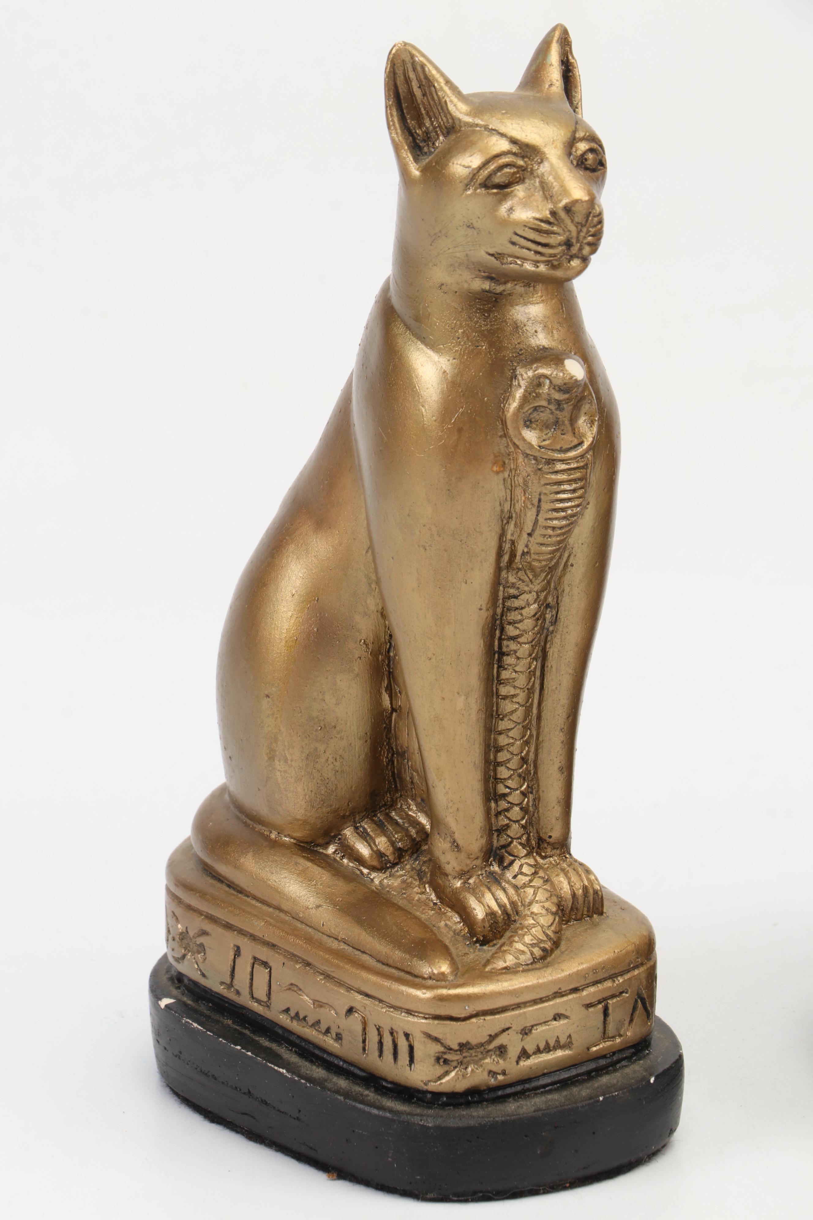 Murray's Silver Plate Egyptian Revival Bowl with Egyptian Figurines and Decor