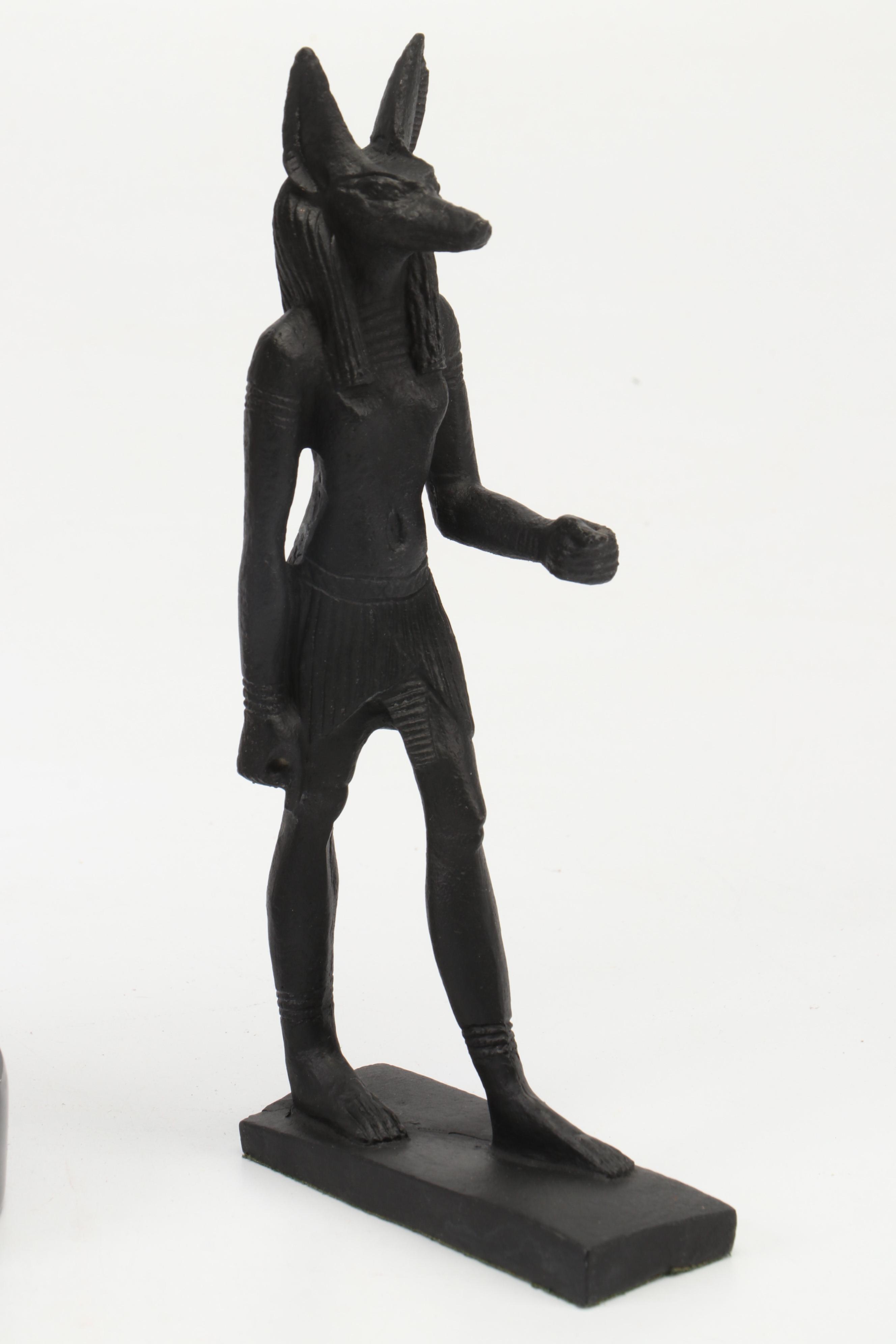 Murray's Silver Plate Egyptian Revival Bowl with Egyptian Figurines and Decor